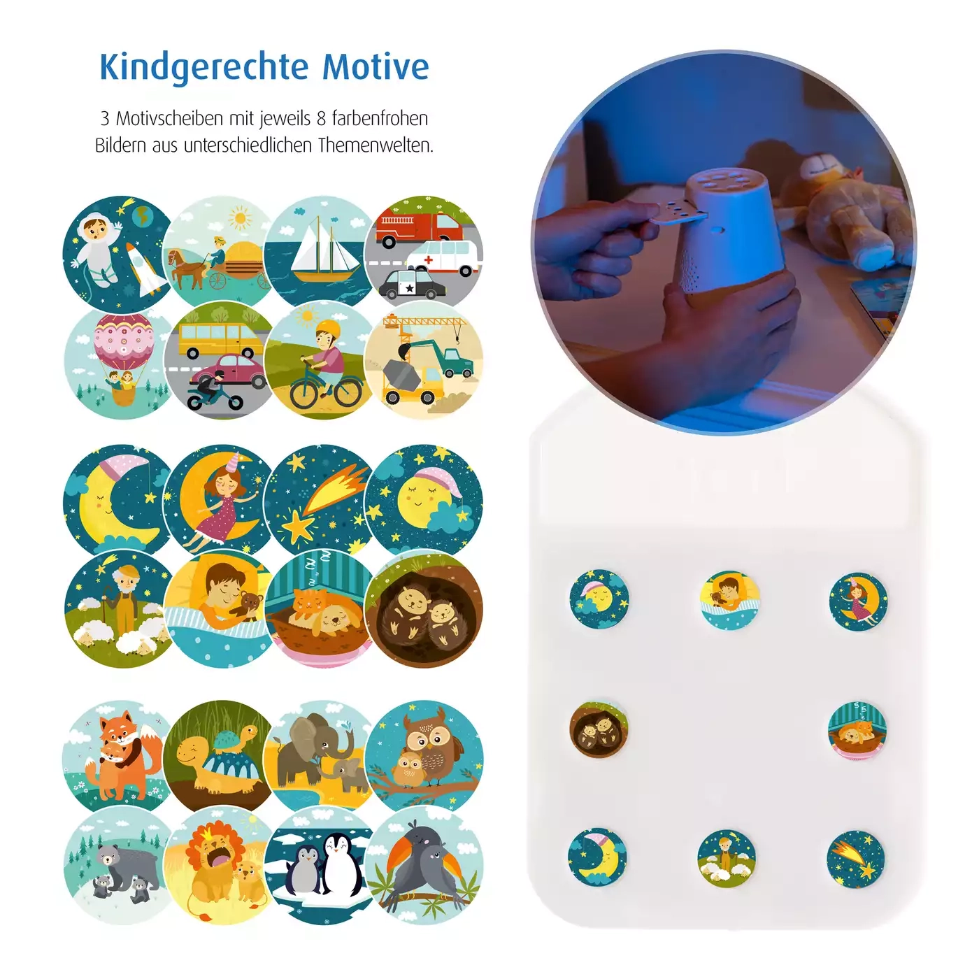 Nachtlichter, reer, Weiß – Produktansicht