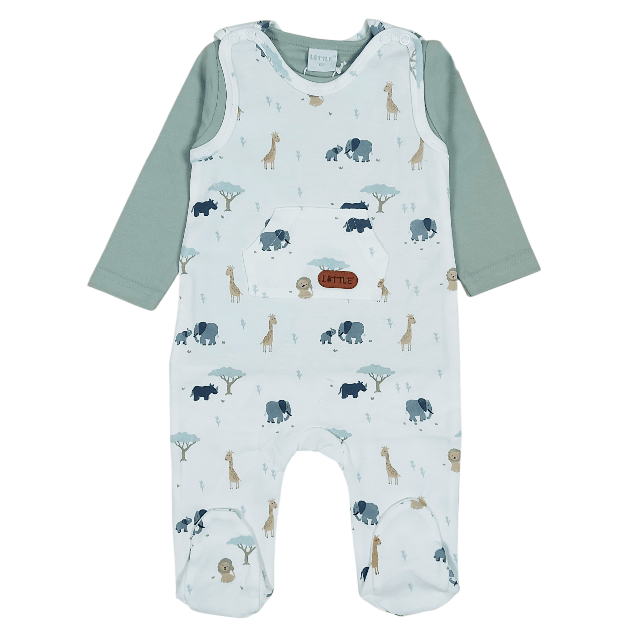 Strampler, LITTLE, Weiß – Besonderheit: Set bestehend aus Strampler und Langarmshirt