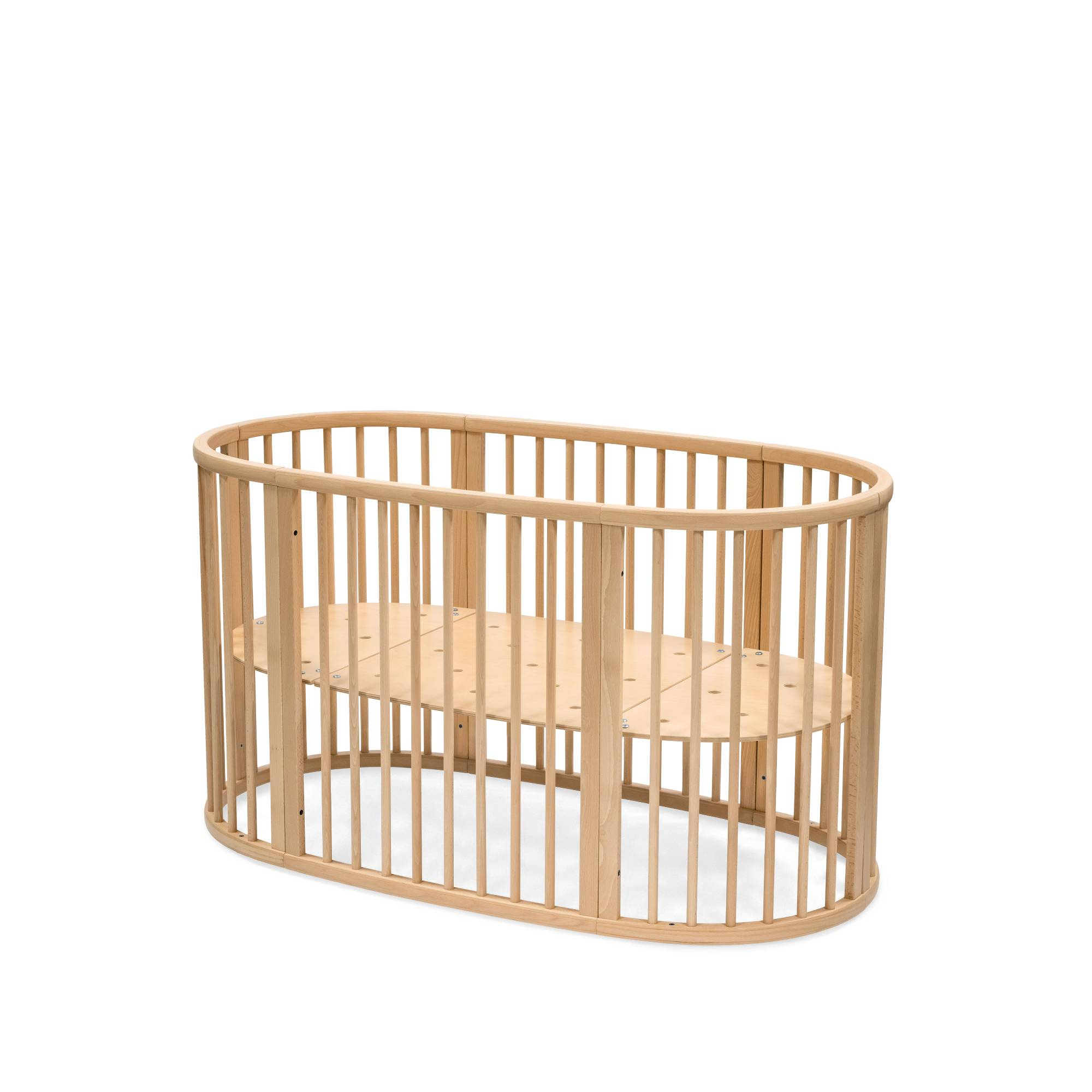 Gitterbetten, STOKKE, Beige – Besonderheit: ovale Form ähnelt dem Mutterleib und schenkt dem Baby ein Gefühl von Geborgenheit