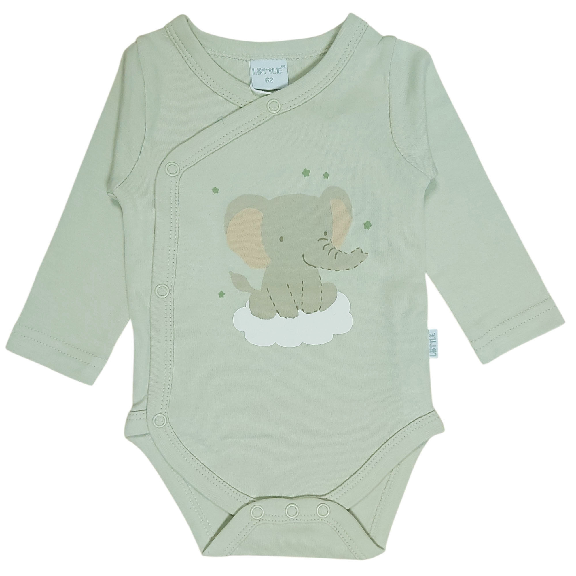 Wickelbodys, LITTLE, Grün – Besonderheit: aus 100% Baumwolle