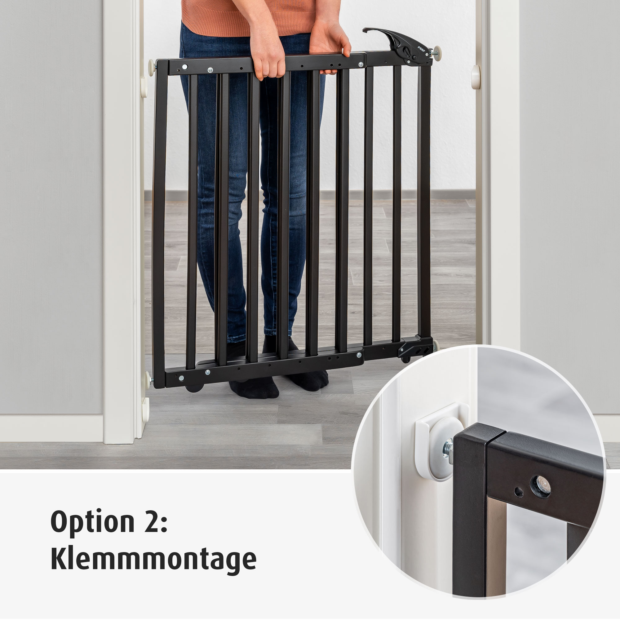 Tür- & Treppenschutzgitter, reer, Schwarz – Produktansicht