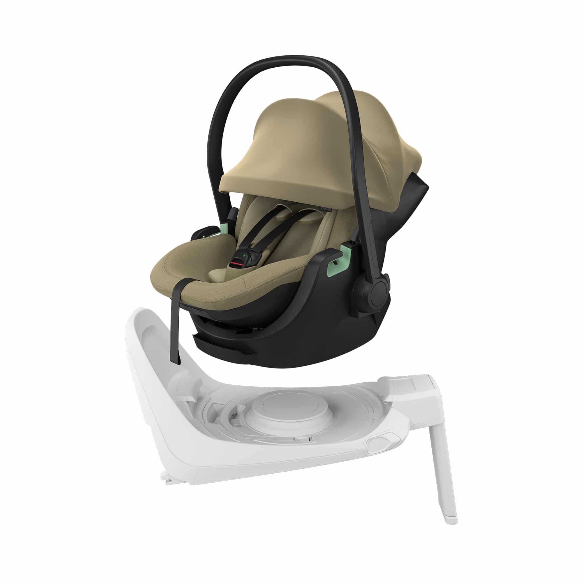 Babyschalen 0-13 kg, Gruppe 0+, THULE, Grün – Besonderheit: verfügt in Kombination mit der Thule Alfi ISOFIX-Basis über eine 180-Grad-Drehfunktion und eine EasyDock-Technologie