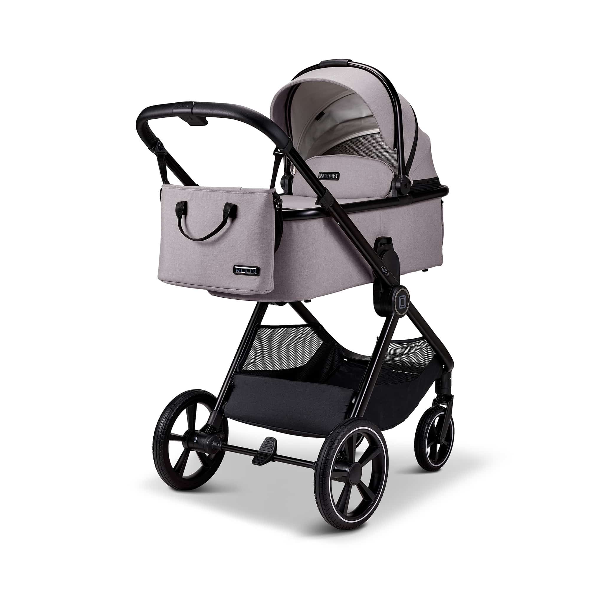 Kombi-Kinderwagen, MOON, Grau – Produktansicht