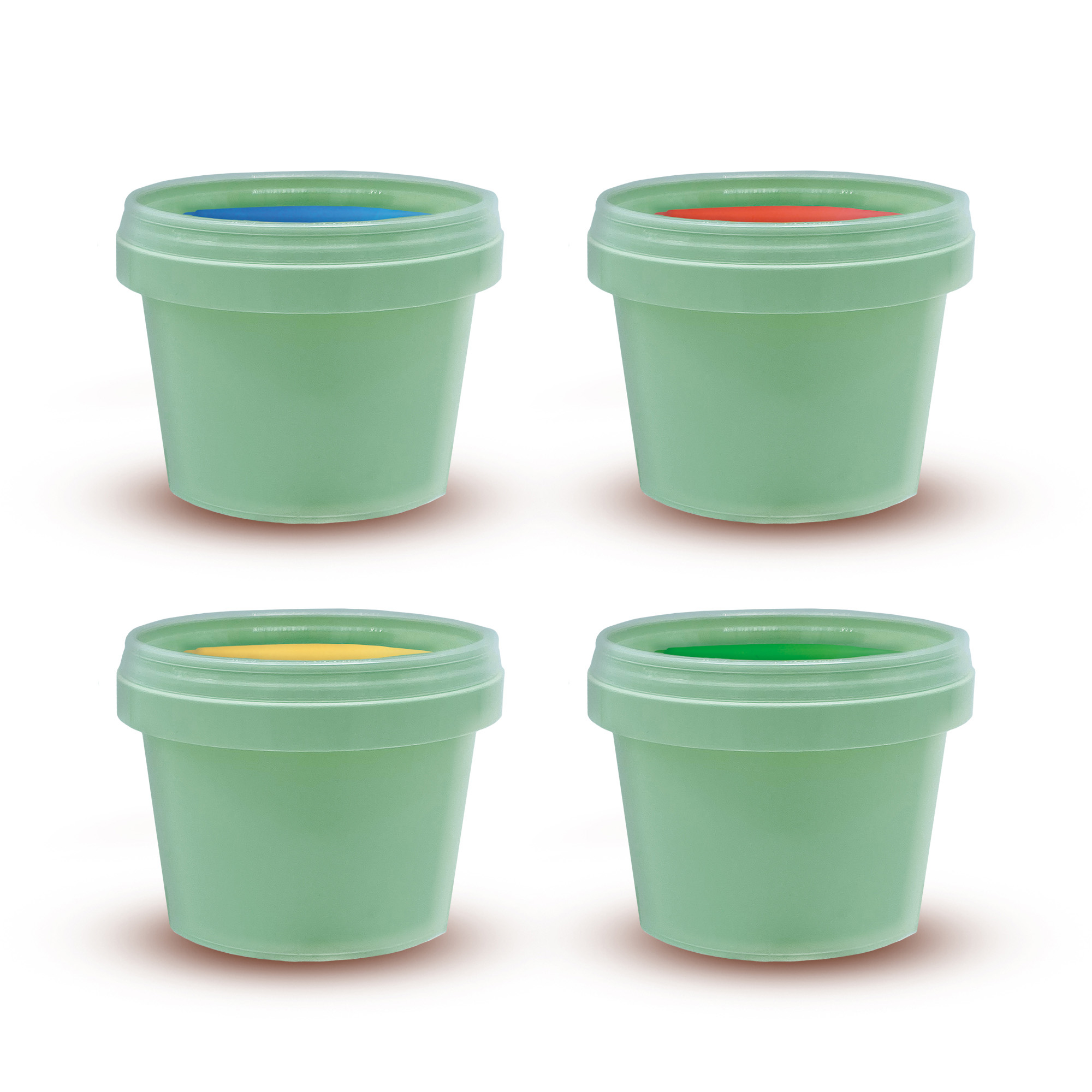 Fingermalfarben, SES CREATIVE, Grün – Besonderheit: 4 Töpchen mit Fingermalfarbe