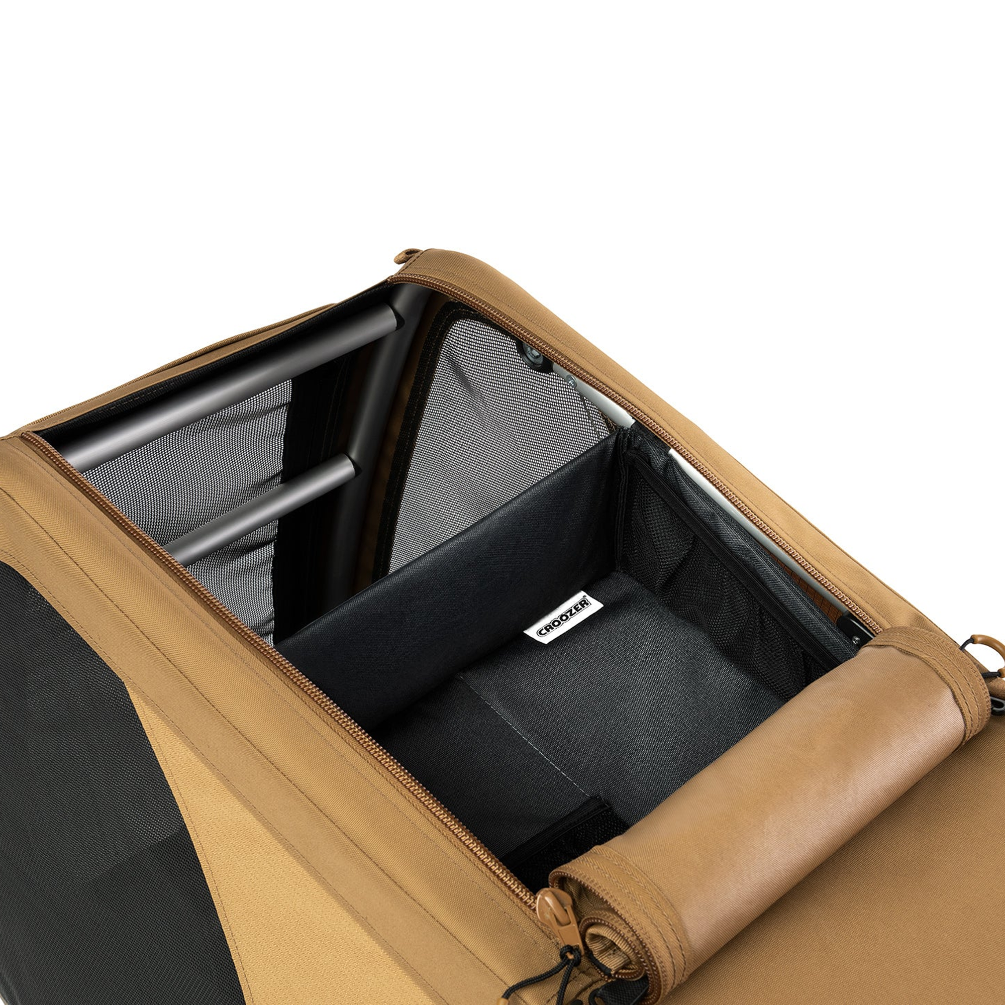 Hundeanhänger, Croozer, Schwarz – Besonderheit: Netztasche für kleine Gegenstände