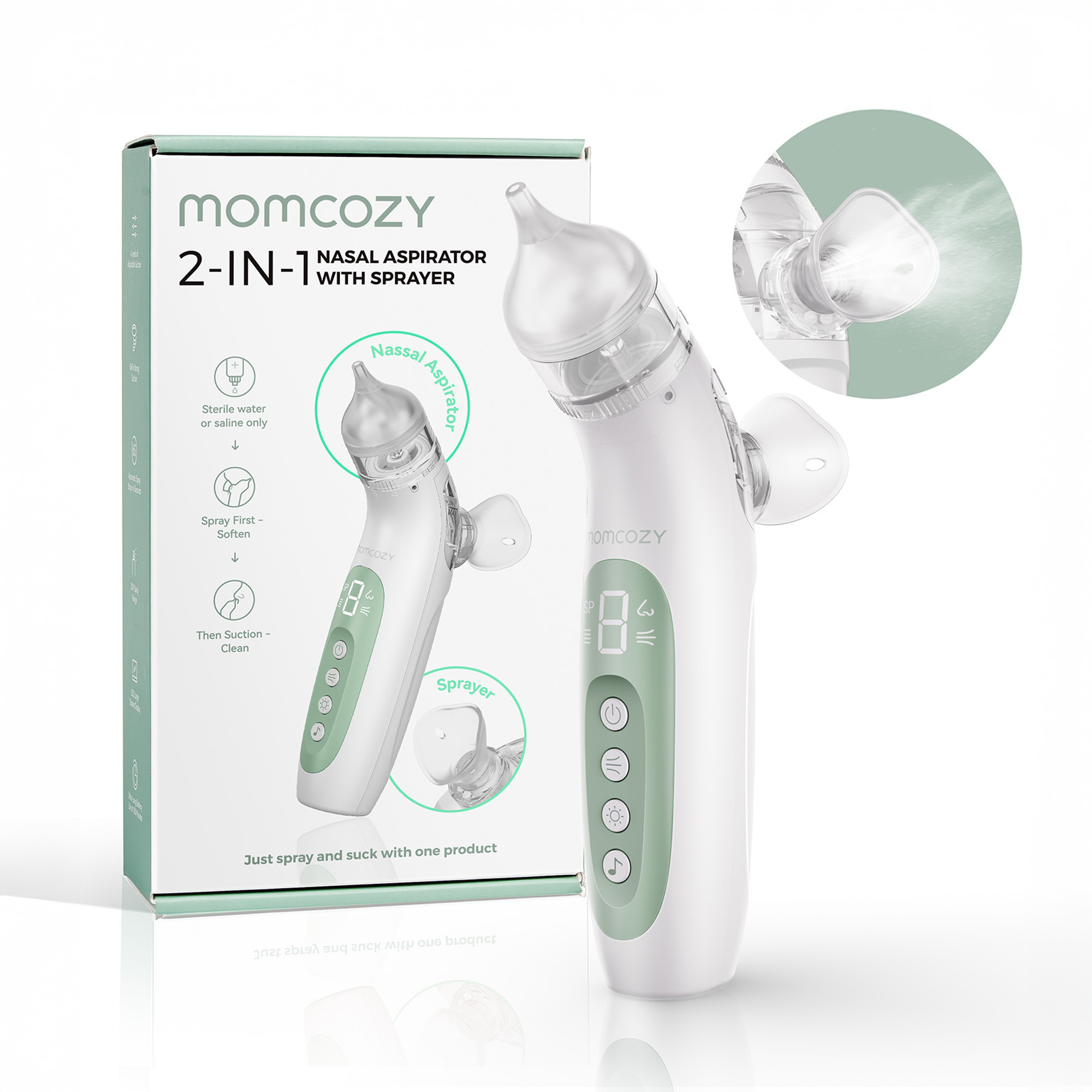 Nasensauger, momcozy, Transparent – Besonderheit: ideal zur sanften Reinigung verstopfter Nasenwege