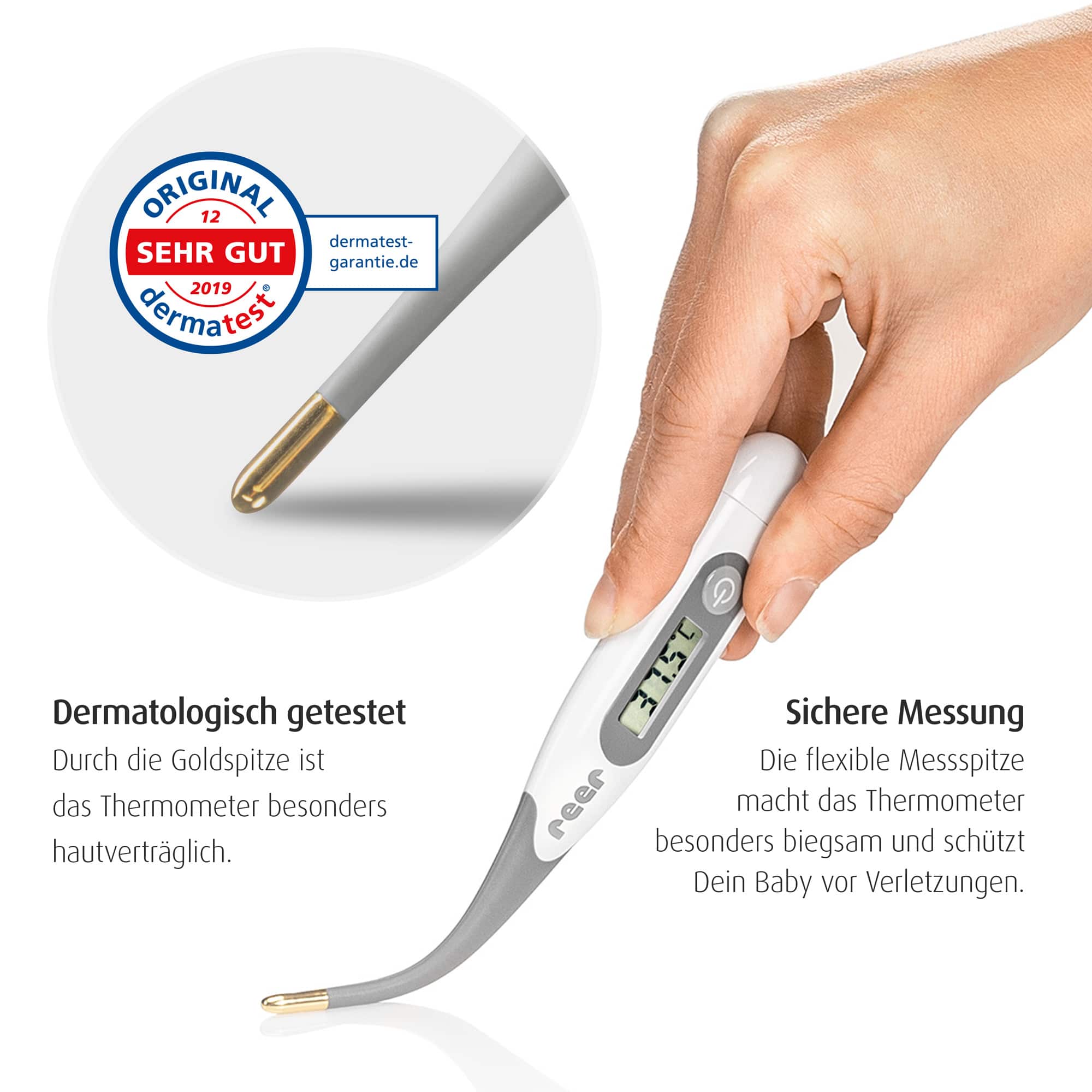Fieberthermometer, reer, Weiß – Produktansicht