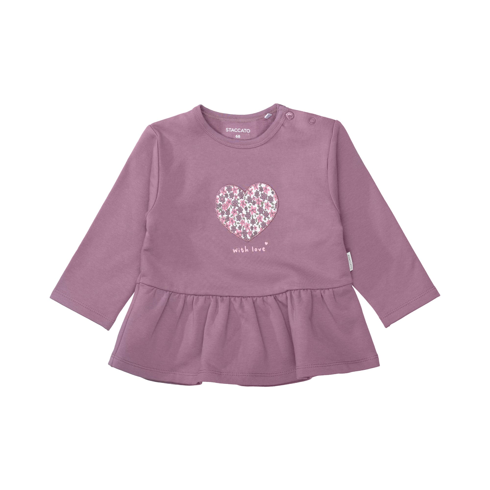 Langarmshirts, STACCATO, Lila – Besonderheit: aus 95% Baumwolle