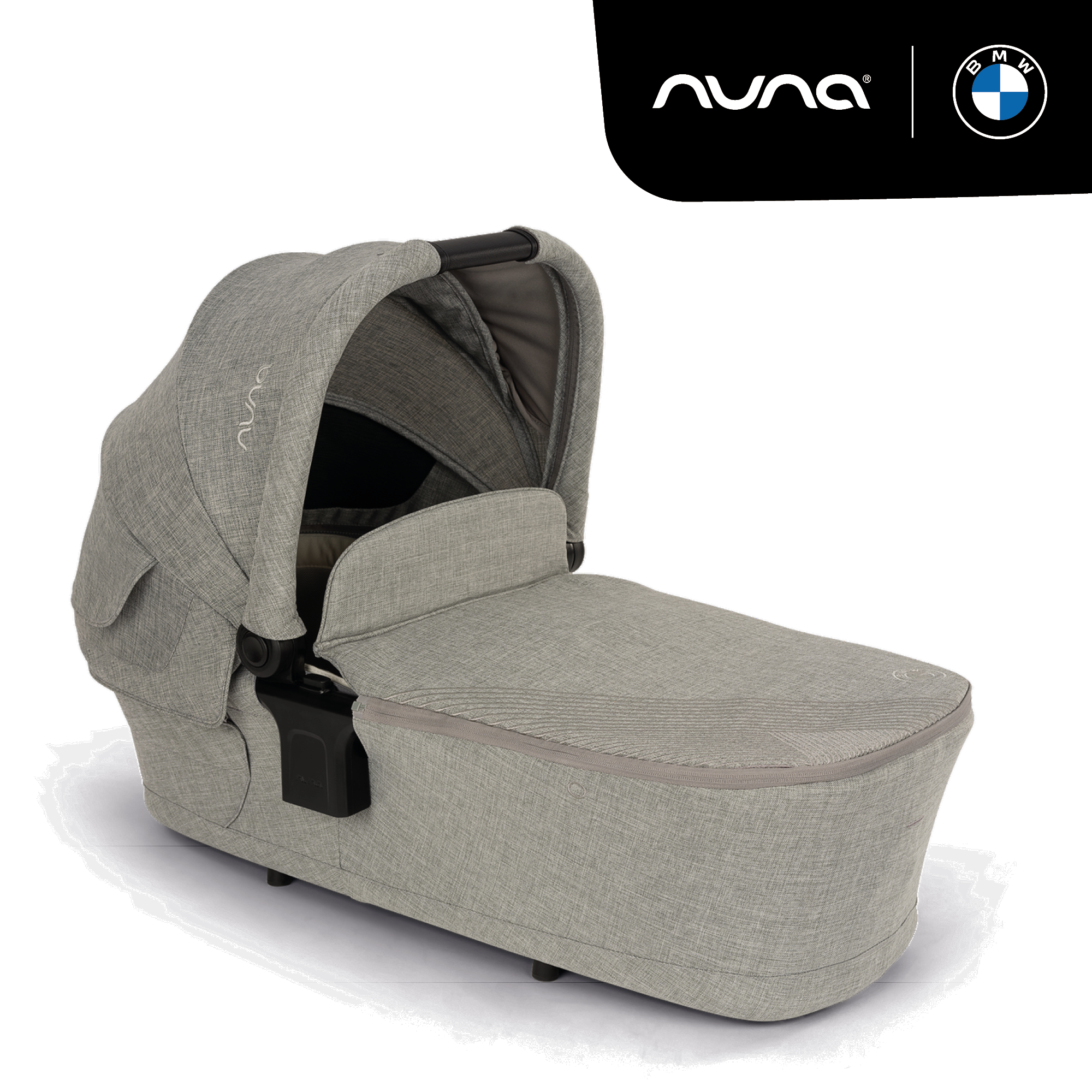 Tragewannen, nuna, Grau – Besonderheit: eleganter Graphit-Ton mit unverwechselbarem BMW Trinity Muster und tiefschwarzen Leatherette-Aktzenten