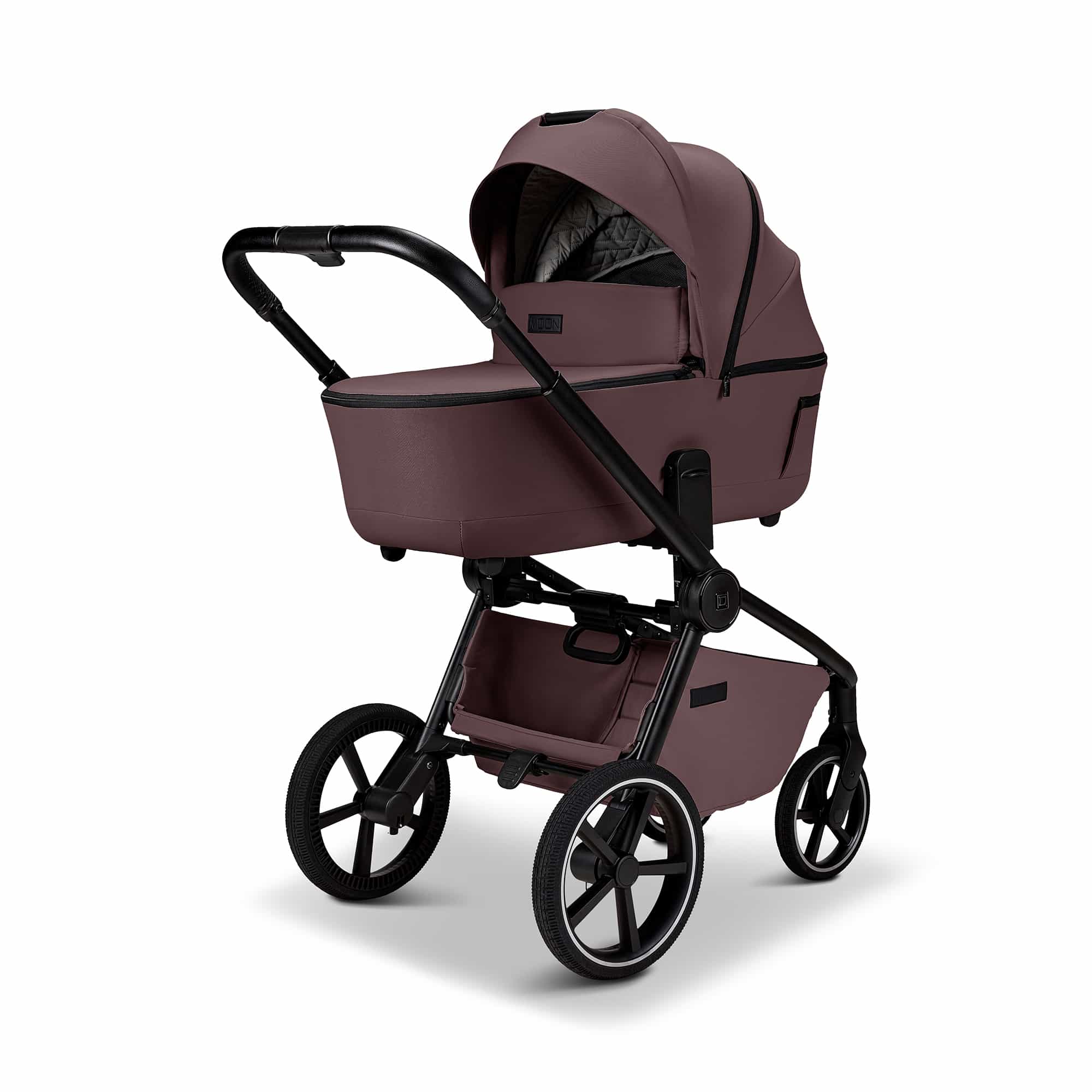 Kombi-Kinderwagen, MOON, Braun – Besonderheit: adapterlose Höhenverstellung an Wanne und Sportsitz
