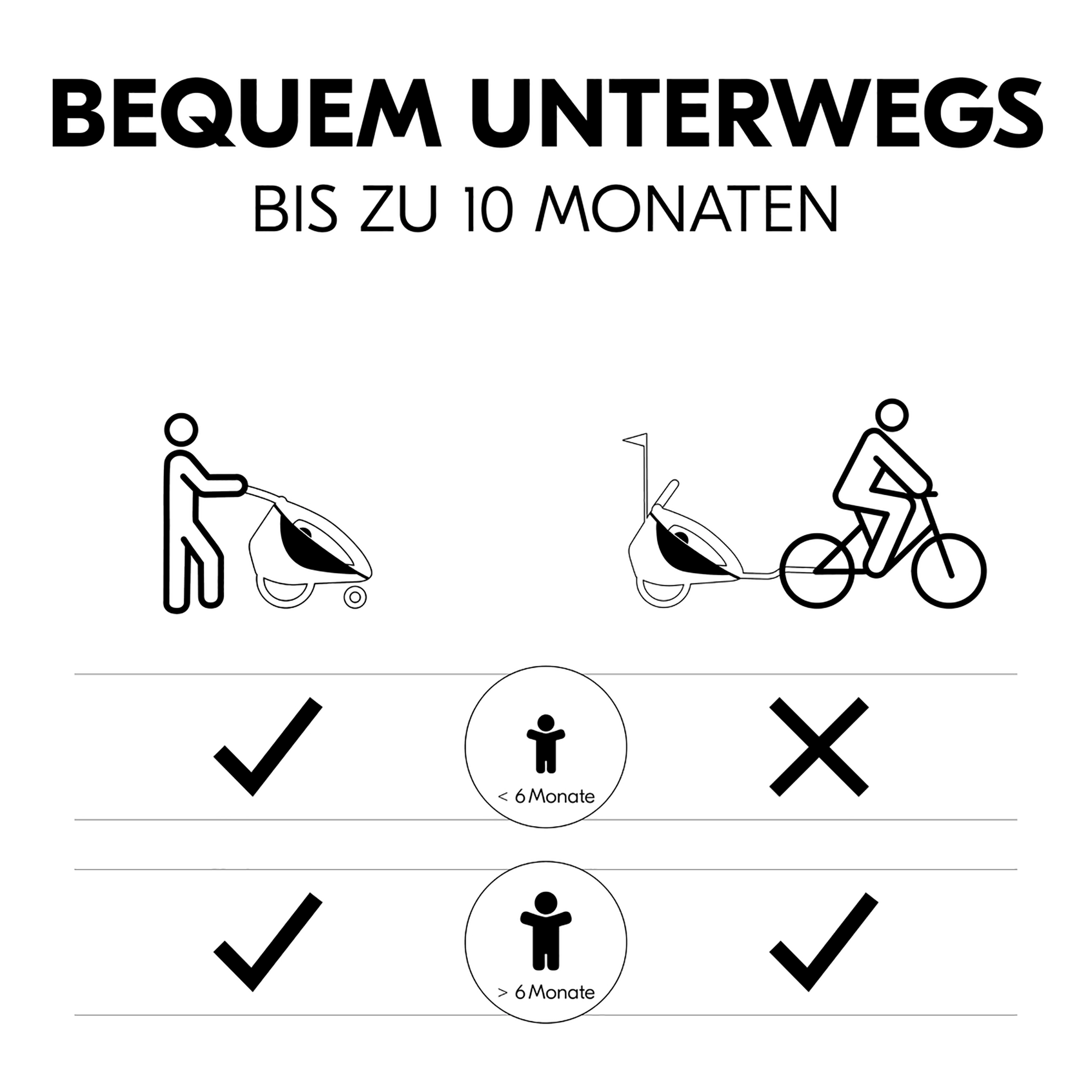 Fahrradanhänger Hängematten, hauck, Grau – Produktansicht