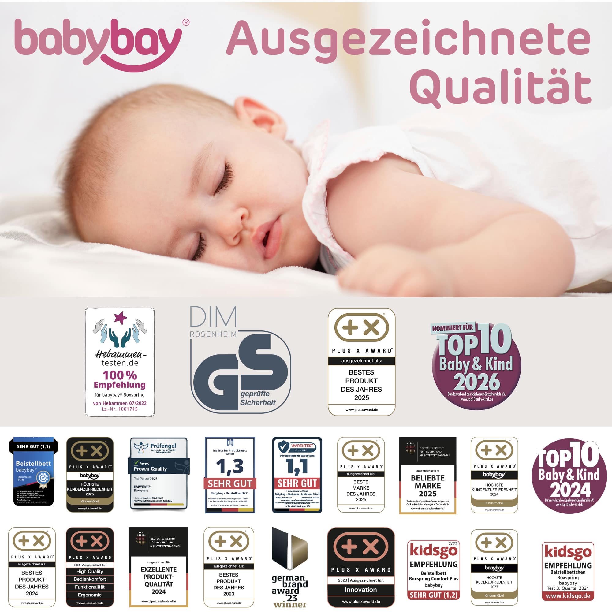 Matratzen für Beistellbetten, tobi, Weiß – Produktansicht