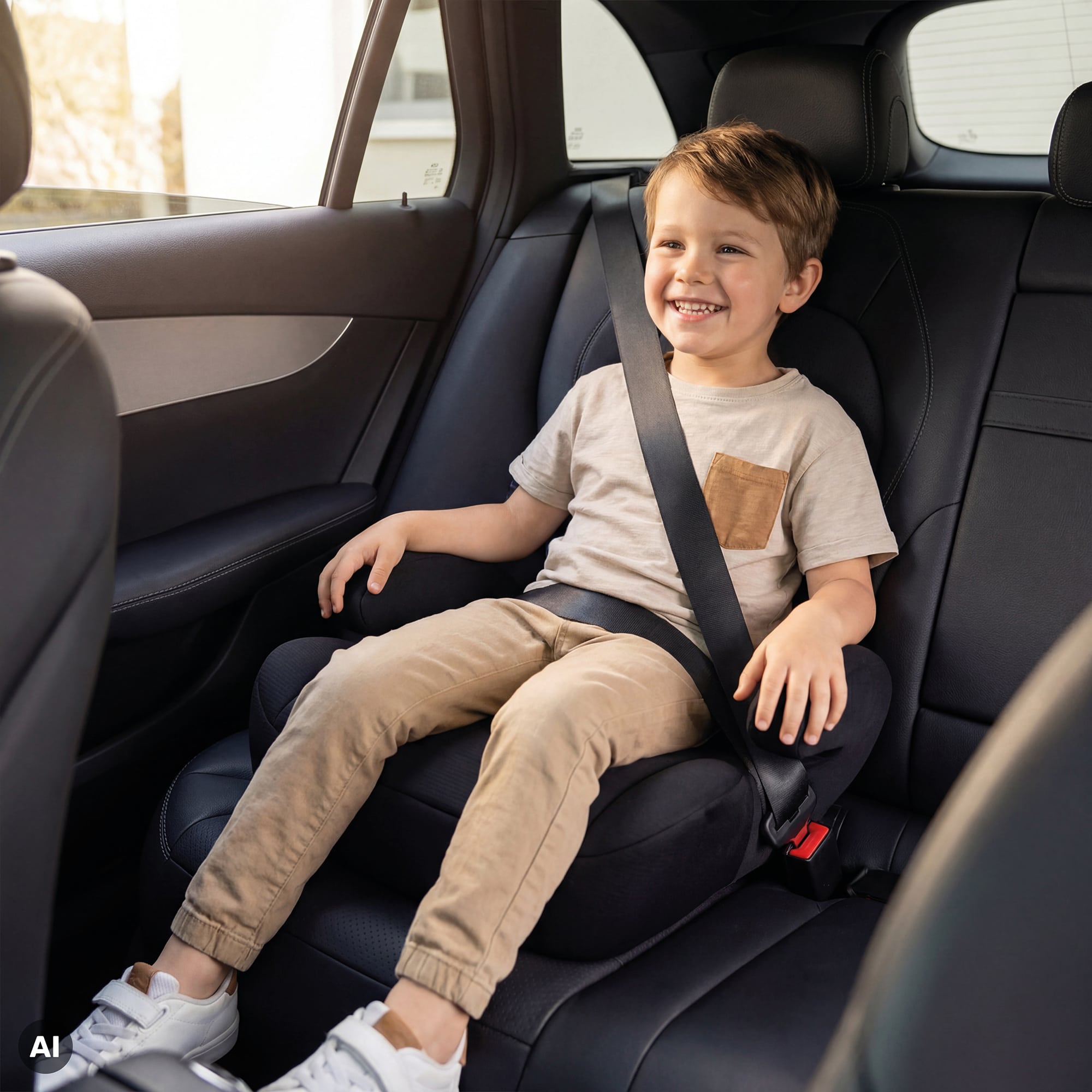 Kindersitzerhöhungen, fillikid, Schwarz – Besonderheit: einfache Befestigung über die Isofix-Punkte im Auto