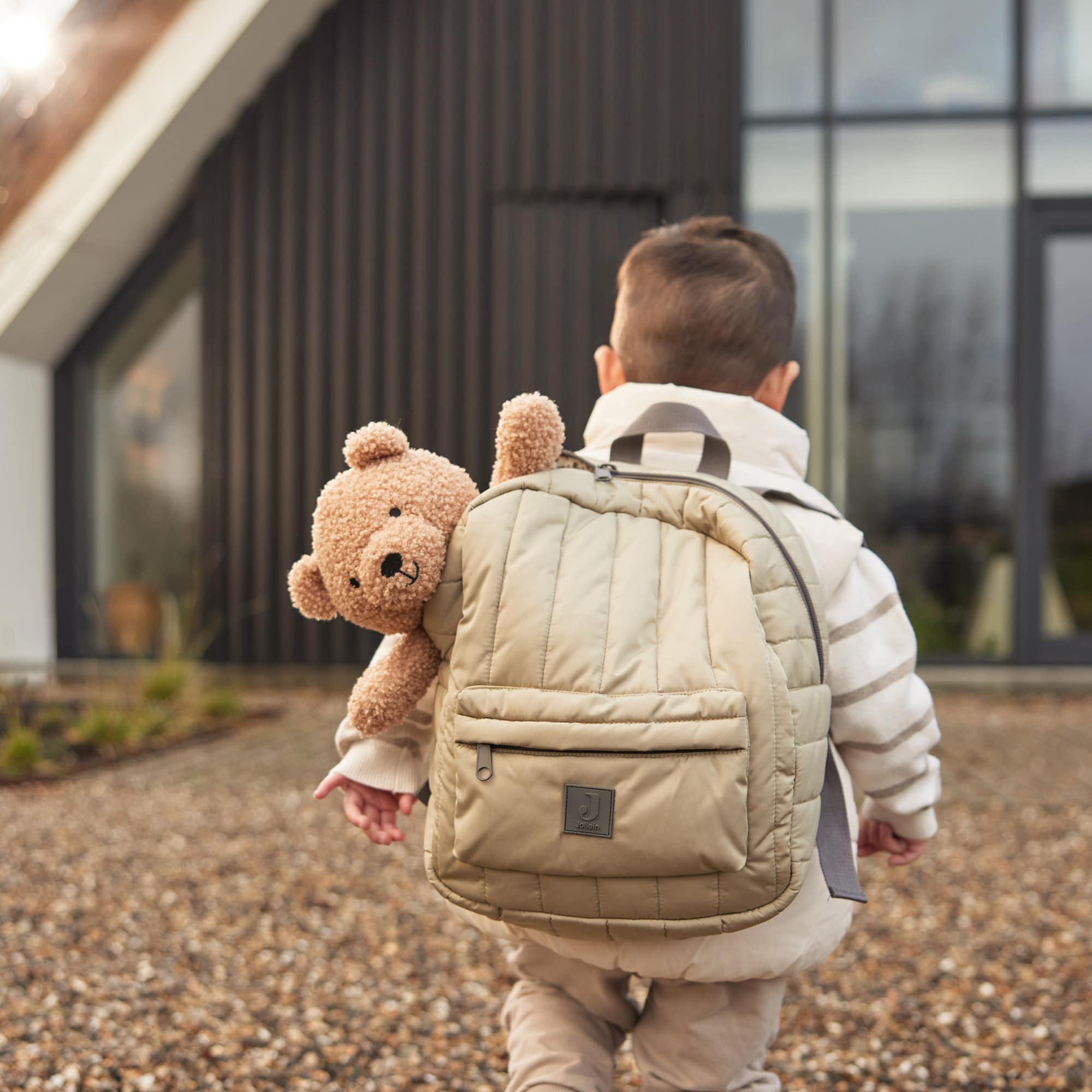 Kinderrucksäcke, jollein, Grün – Besonderheit: trendiges Puffer-Design