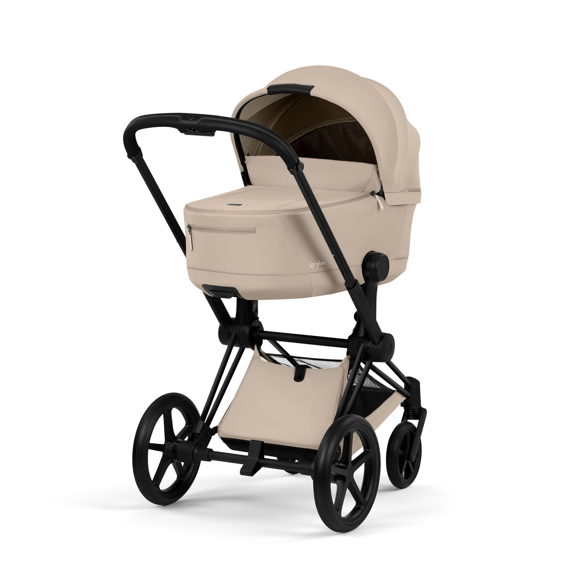 Kombi-Kinderwagen, cybex PLATINUM, Beige – Besonderheit: mit Babywanne auf dem Rahmen faltbar