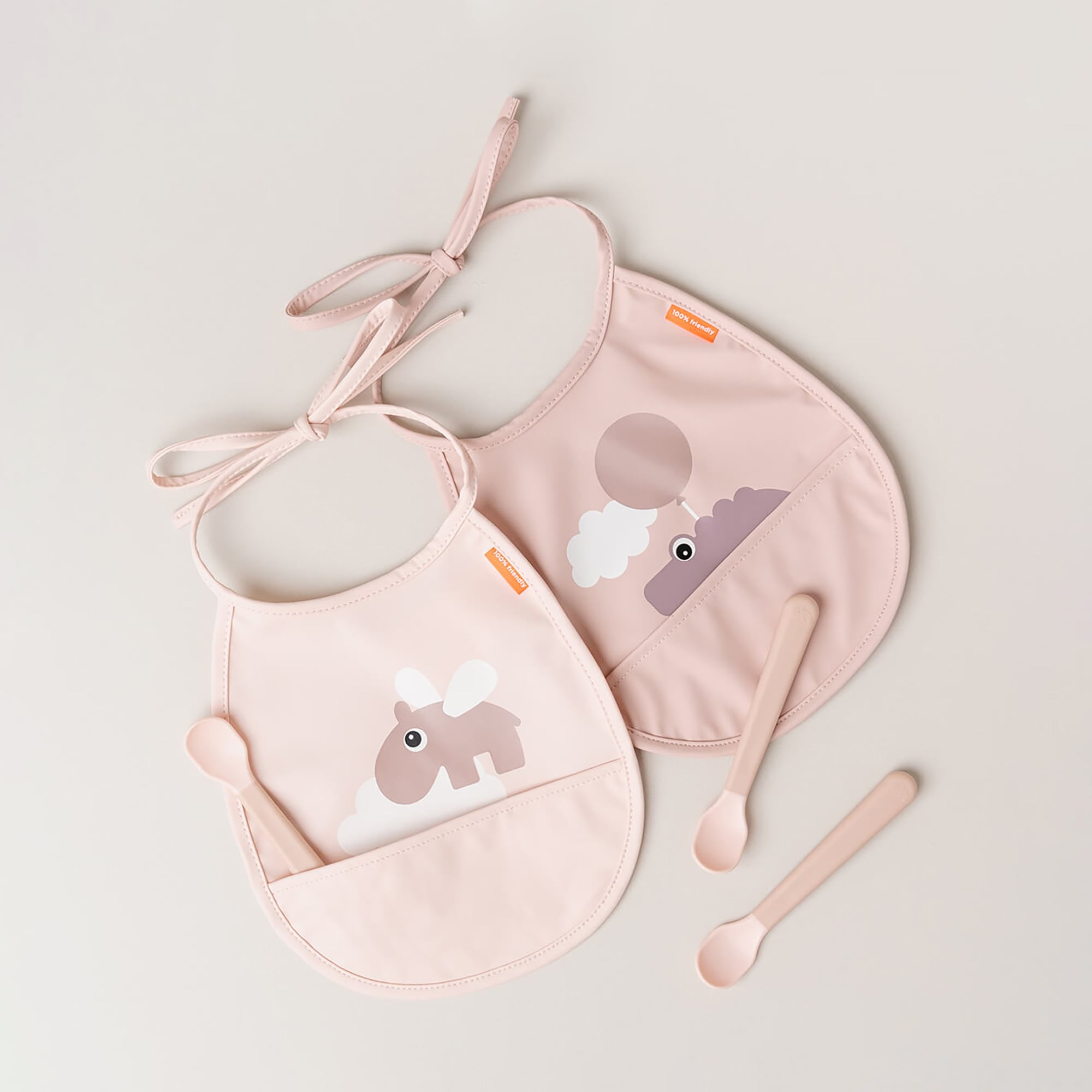 Lätzchen mit Auffangschale, done by deer, Pink – Produktansicht