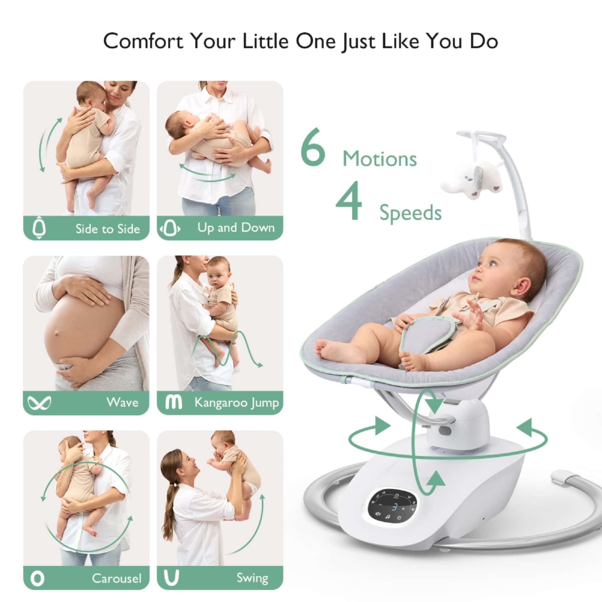 Wippen, momcozy, Grau – Produktansicht