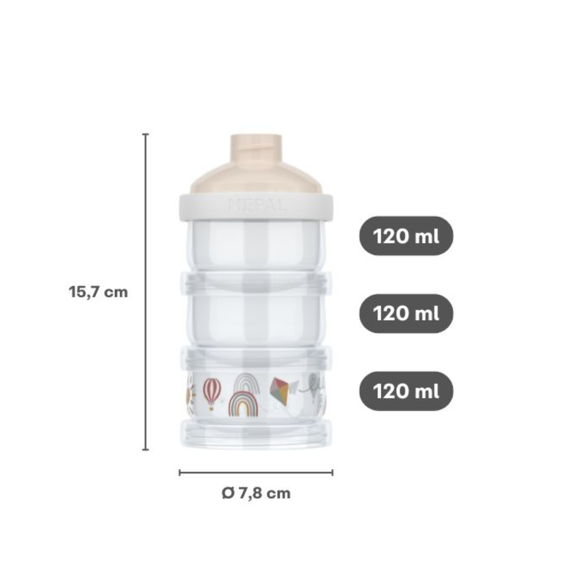 Milchpulver Portionierer, MEPAL, Transparent – Produktansicht