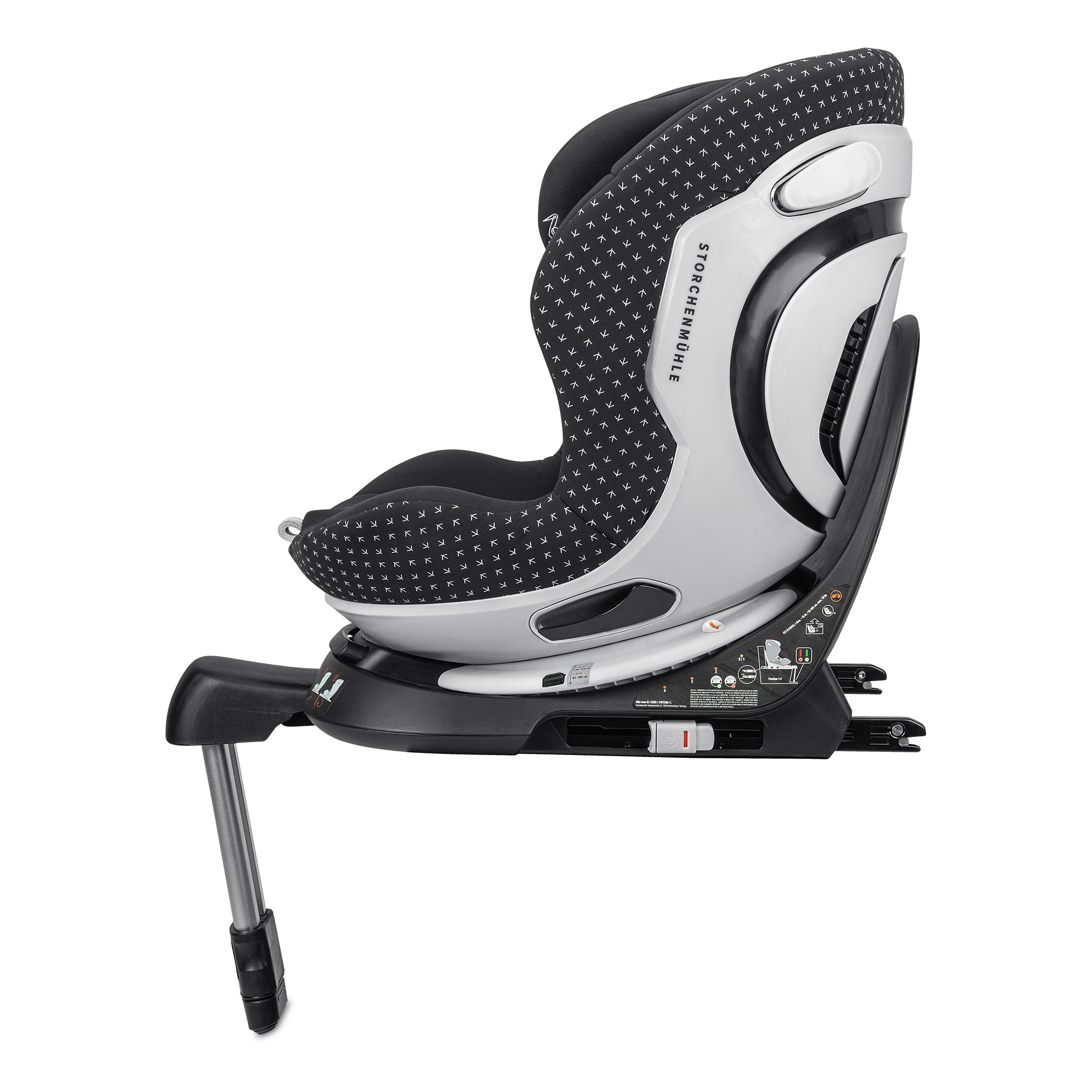 Reboarder 0-18 kg, Gruppe 0+/1, Storchenmühle, Schwarz – Produktansicht