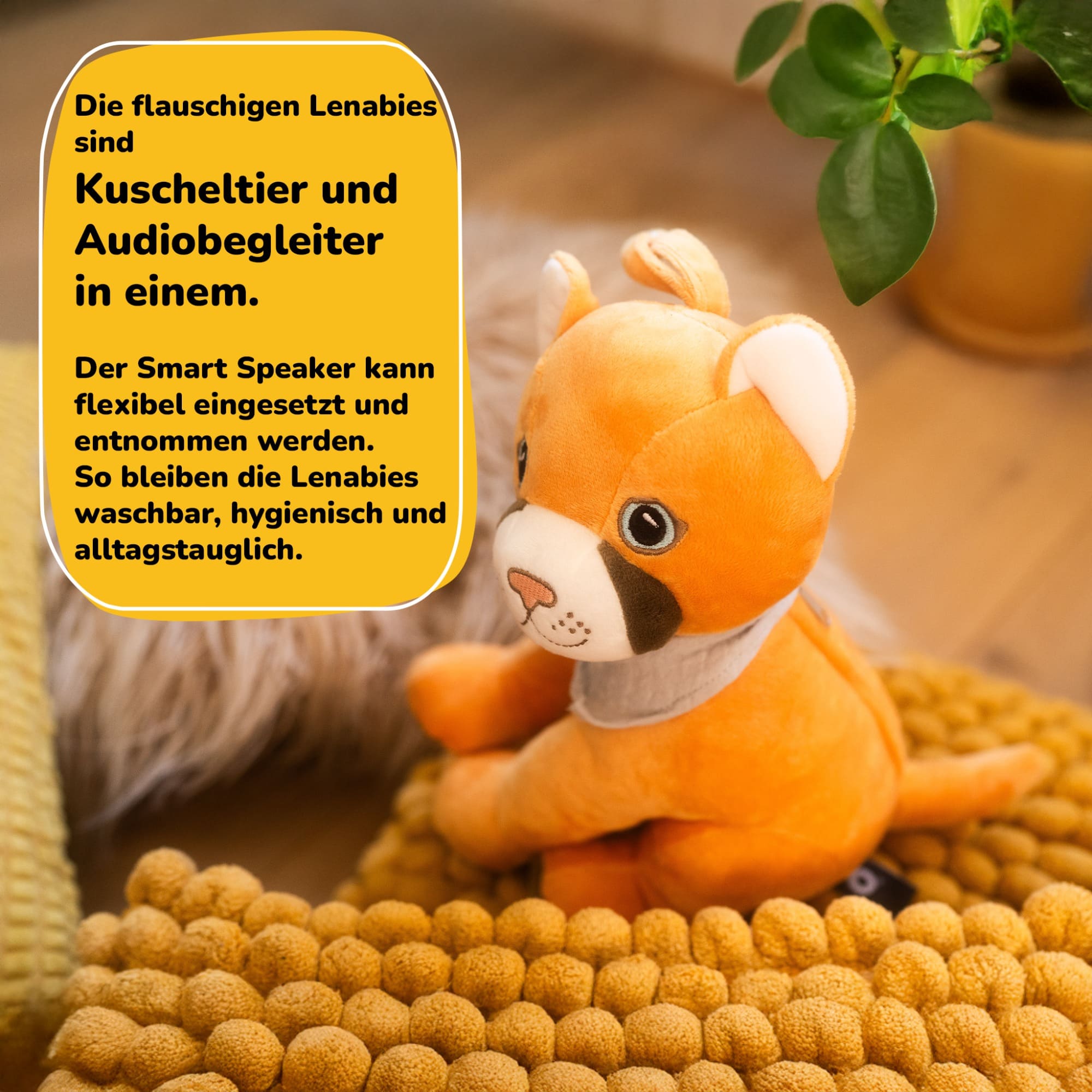 Kuscheltiere, Lenabo, Gelb – Produktansicht