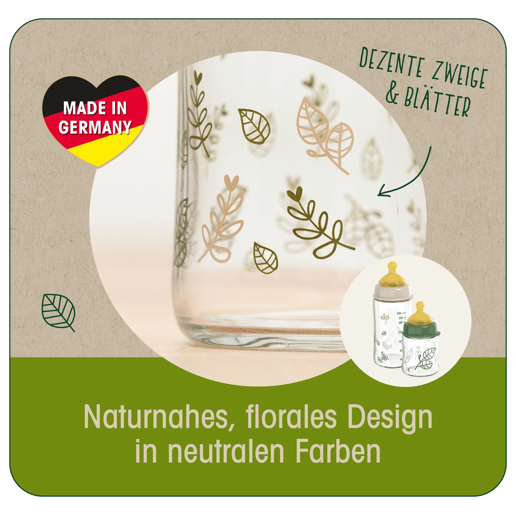 Babyfläschchen, nip, Mehrfarbig – Produktansicht