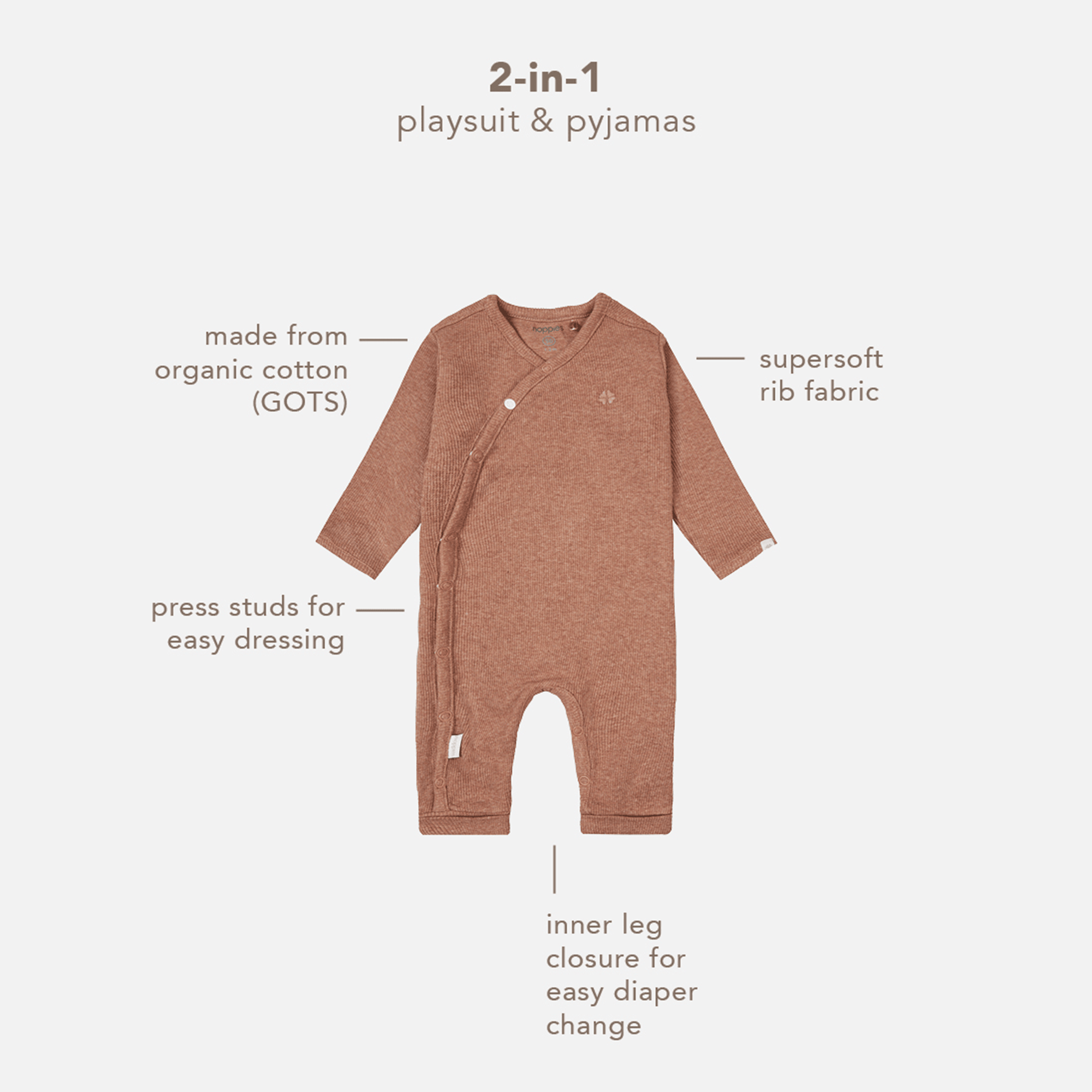 Overalls, noppies – Produktansicht