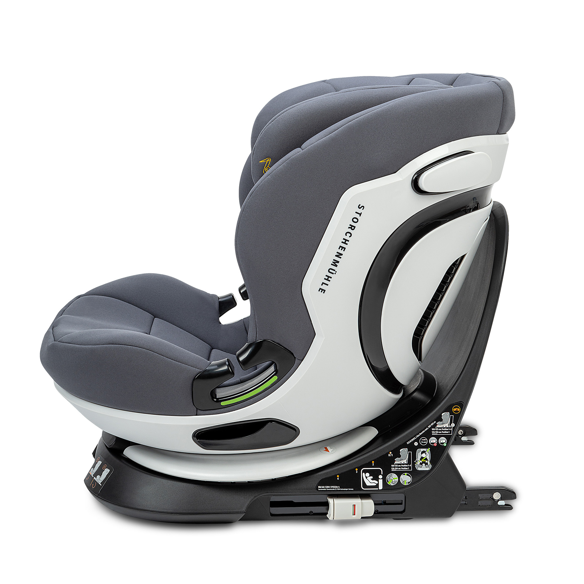 Kindersitze 9-36 kg, Gruppe 1/2/3, Storchenmühle, Grau – Produktansicht