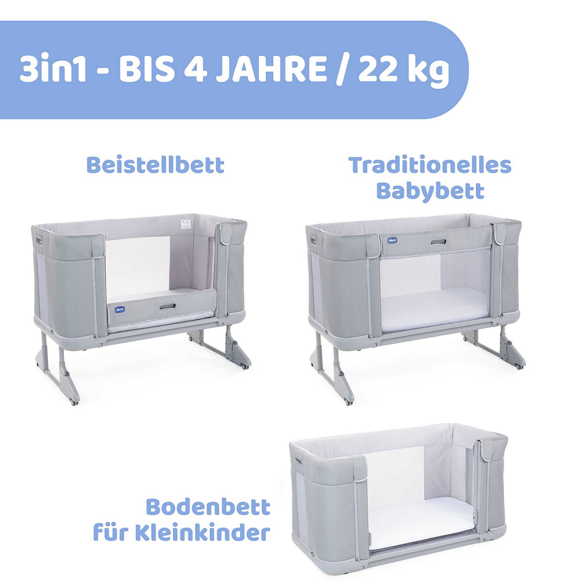 Beistellbetten, chicco, Grau – Produktansicht