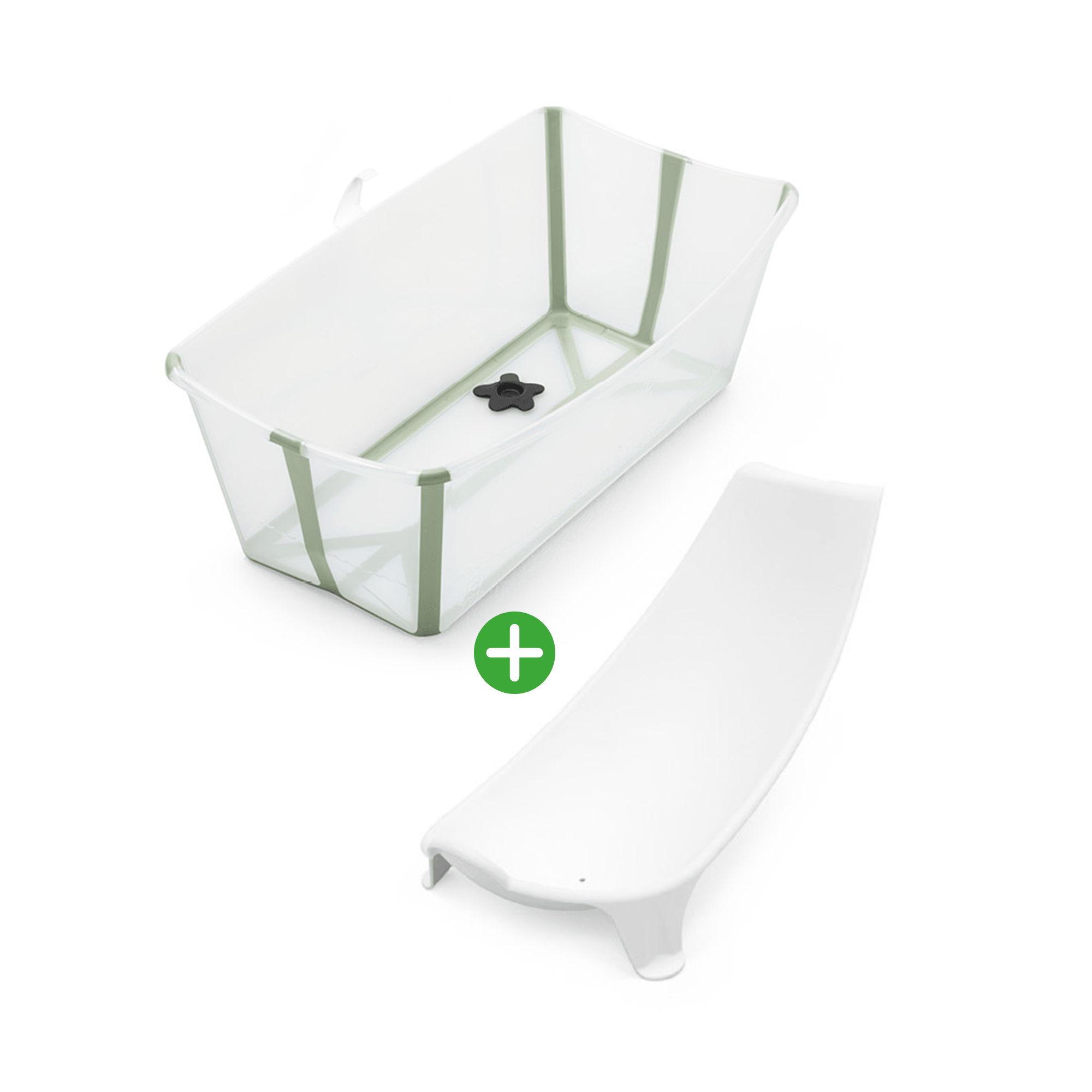 Set Flexi Bath® Transparent Green mit Newborn Support STOKKE Grün 9000000000584 1