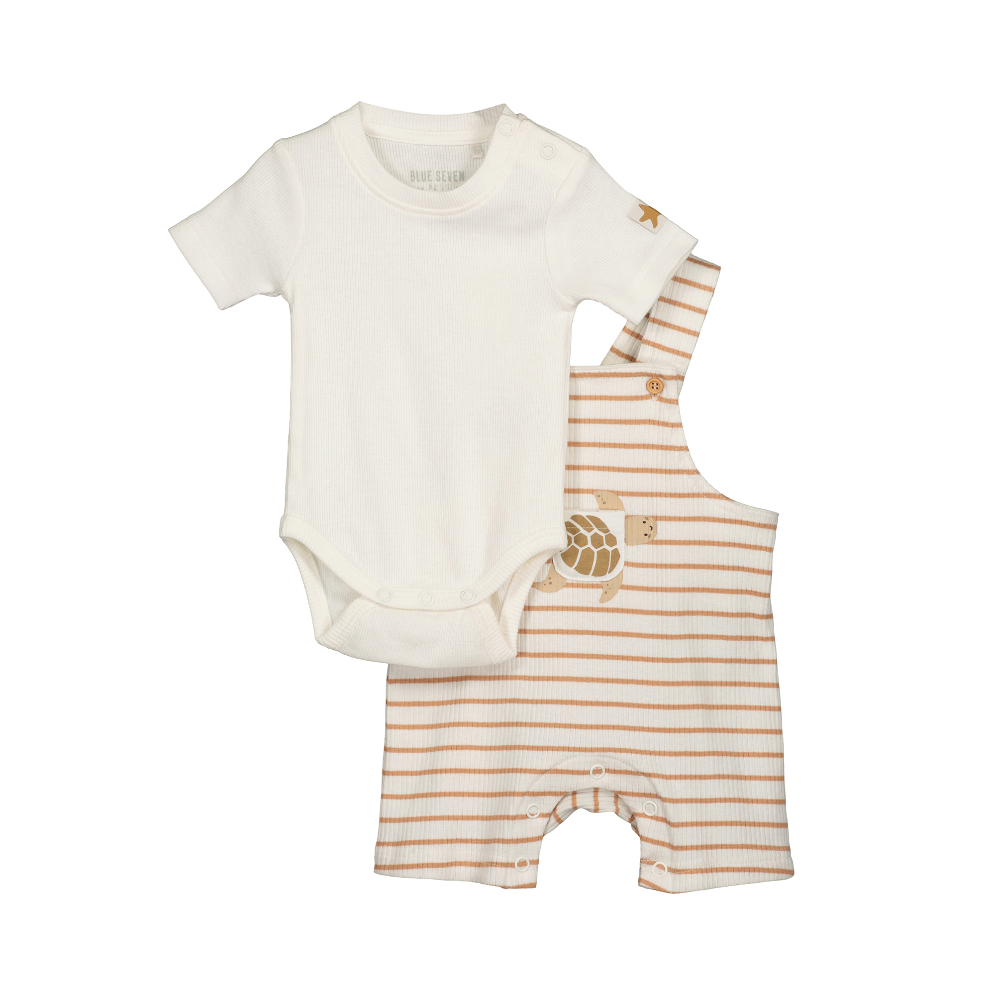 Kurzarmbodys, blue seven, Weiß – Besonderheit: Set aus kurzem Body und Latzhose