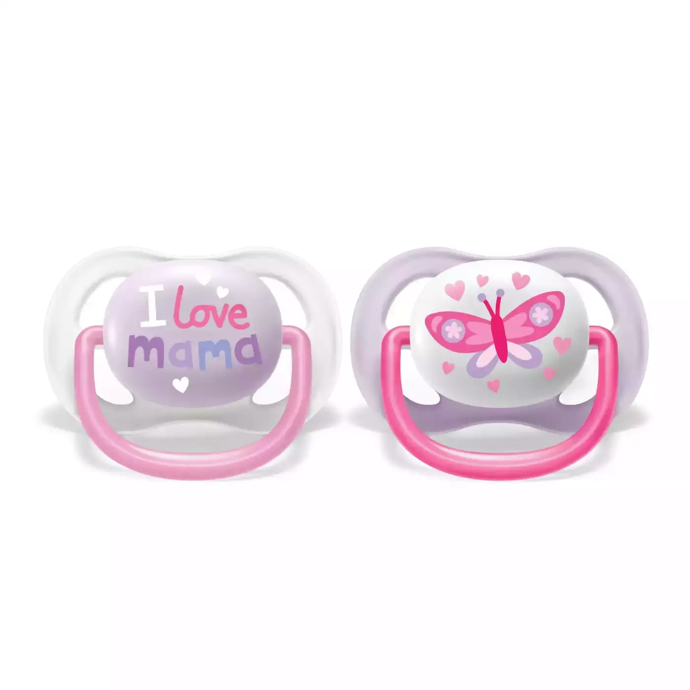 Beruhigungssauger Ultra Air 0-6 Monate Happy Girl - Mama Butterfly SCF080/02 PHILIPS AVENT Rosa 2000580458770 1