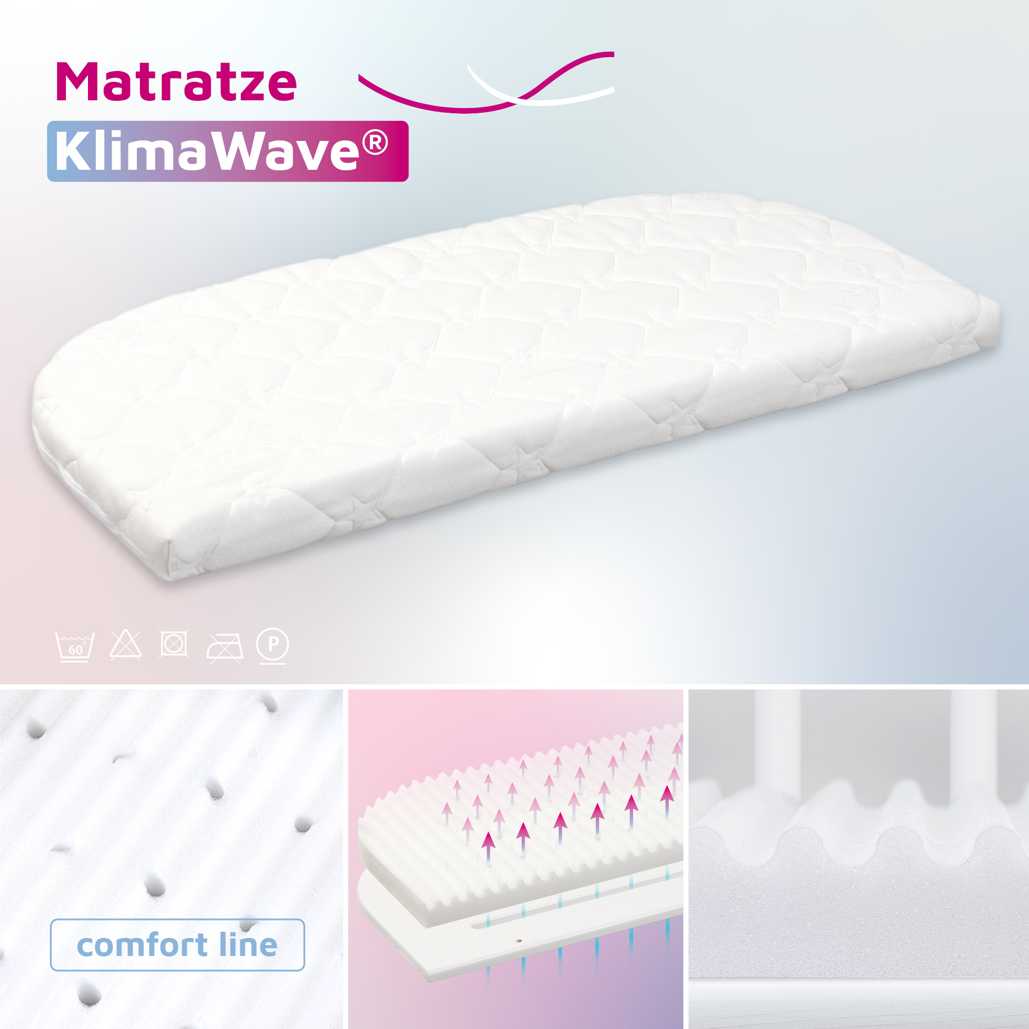 Matratzen, babybay, Weiß – Produktansicht