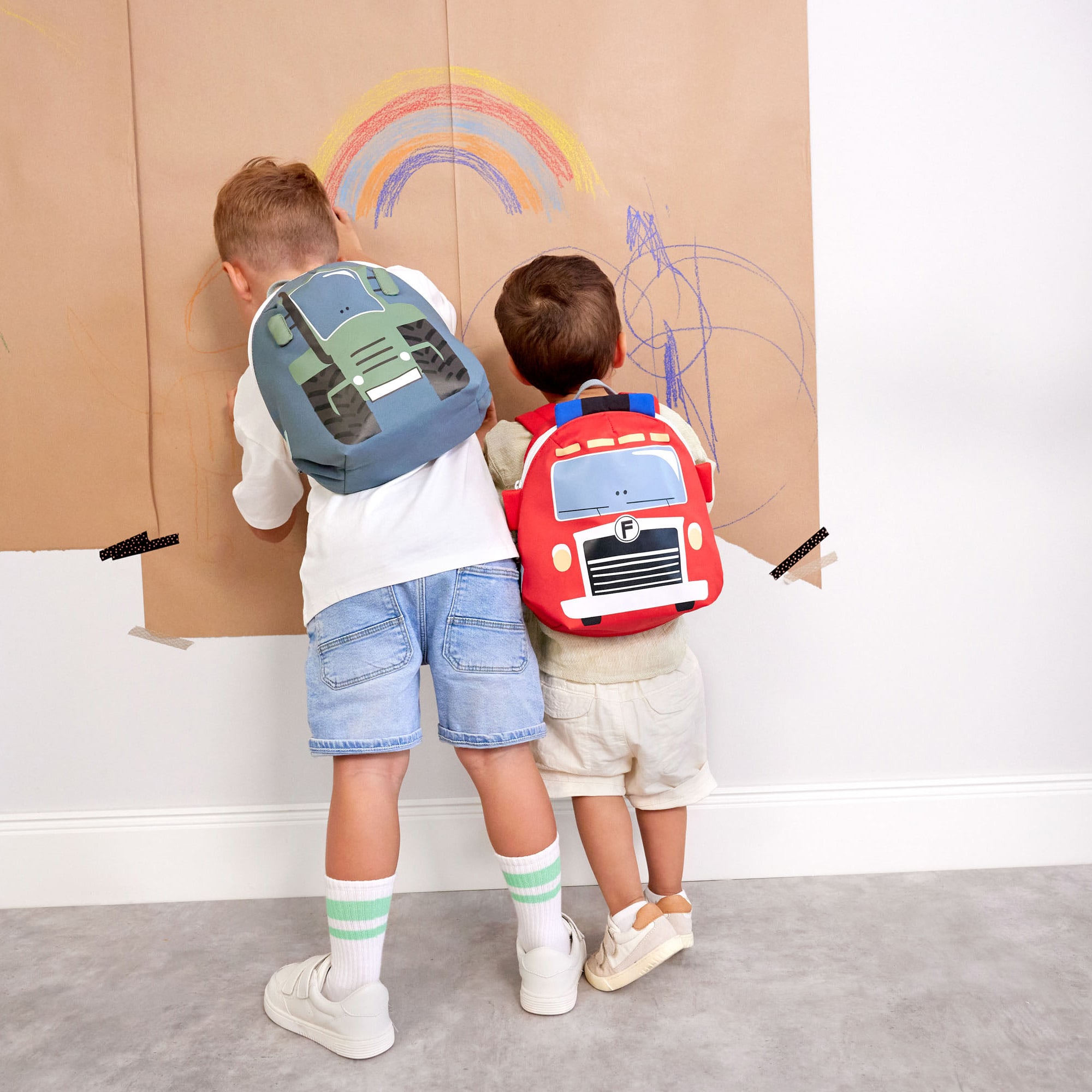 Kinderrucksäcke, LÄSSIG, Grün – Besonderheit: höhenverstellbare Schultergurte mit Brustgurt