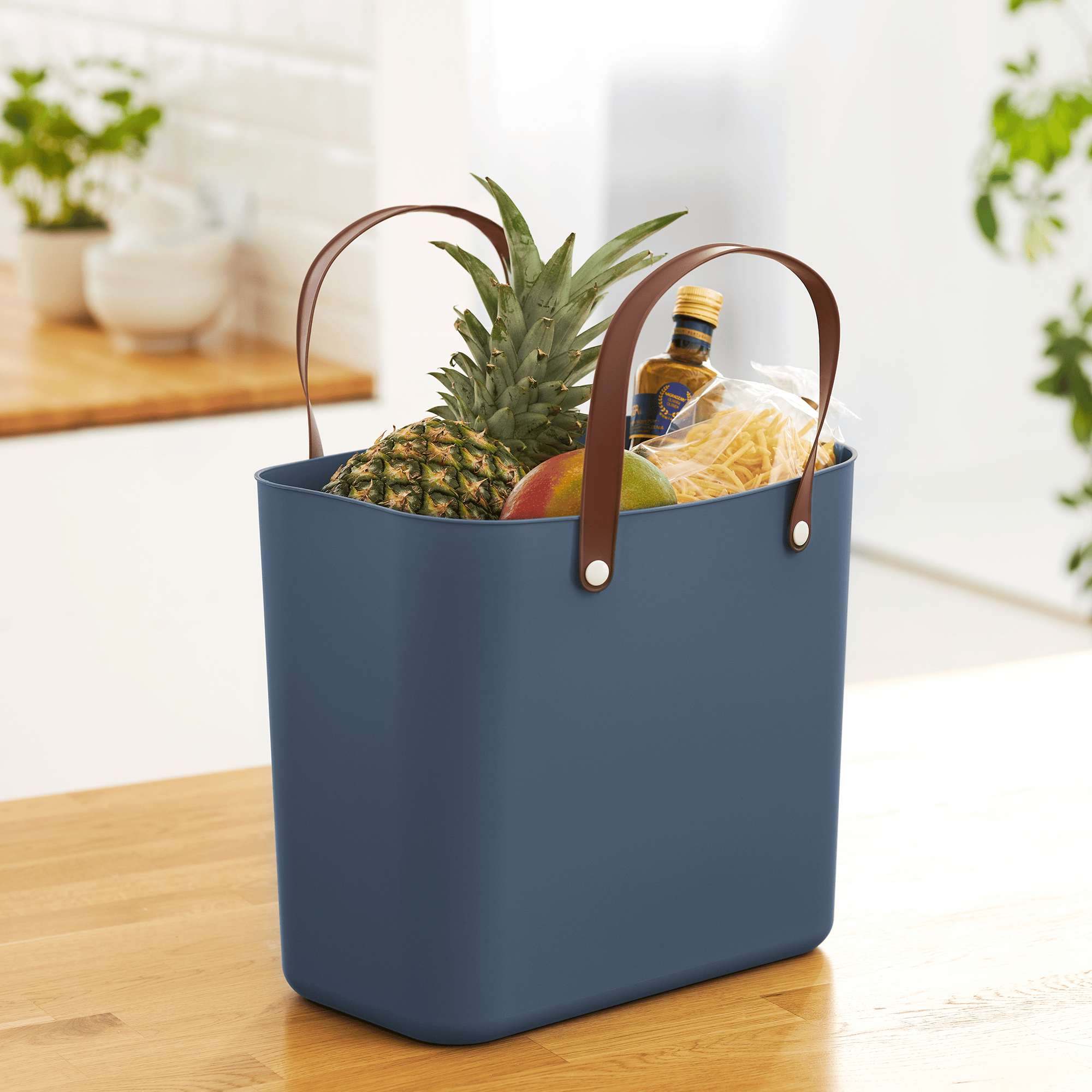 Aufbewahrung, rotho, Blau – Besonderheit: hergestellt aus recyceltem Kunststoff