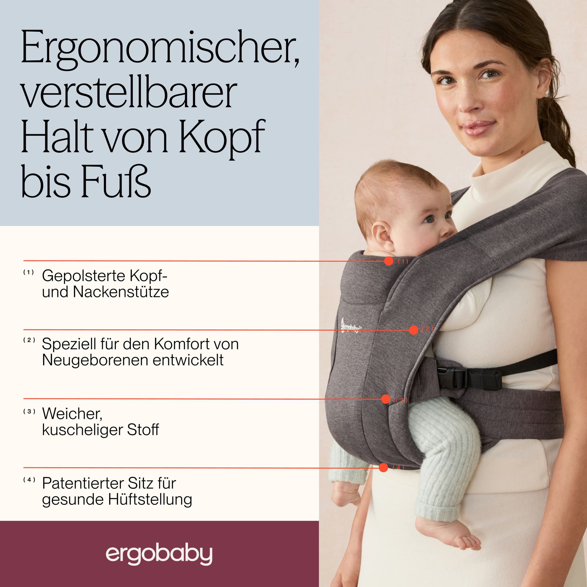 Fullbuckle Tragen, ERGObaby, Beige – Produktansicht