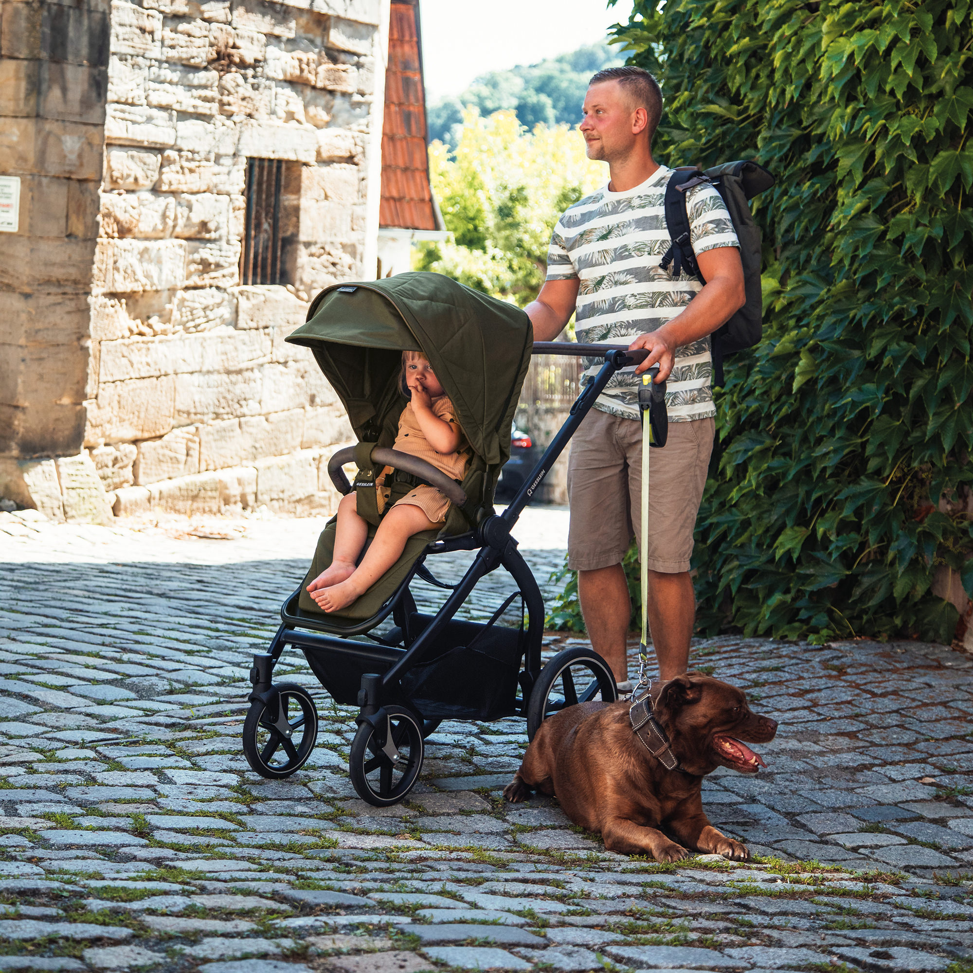Kombi-Kinderwagen, GESSLEIN, Grün – Produktansicht
