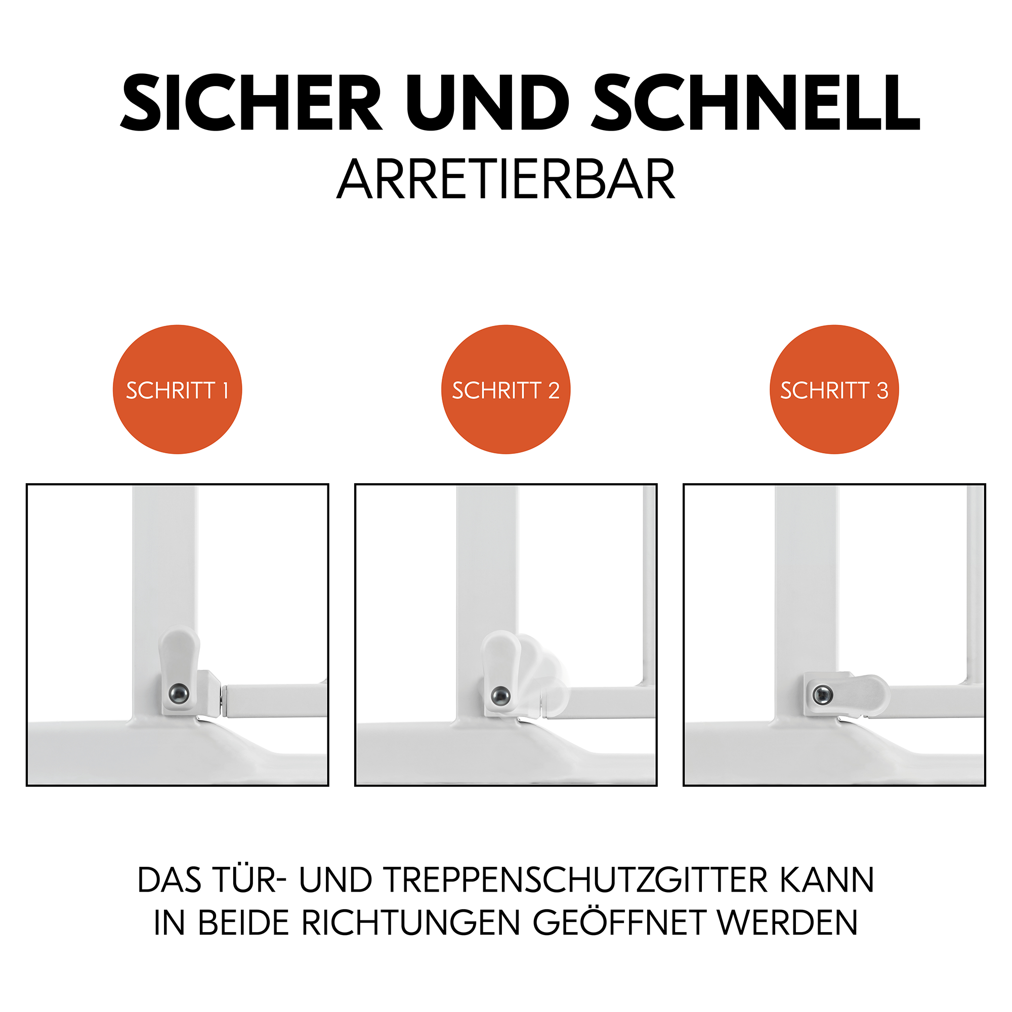 Tür- & Treppenschutzgitter, hauck, Weiß – Produktansicht