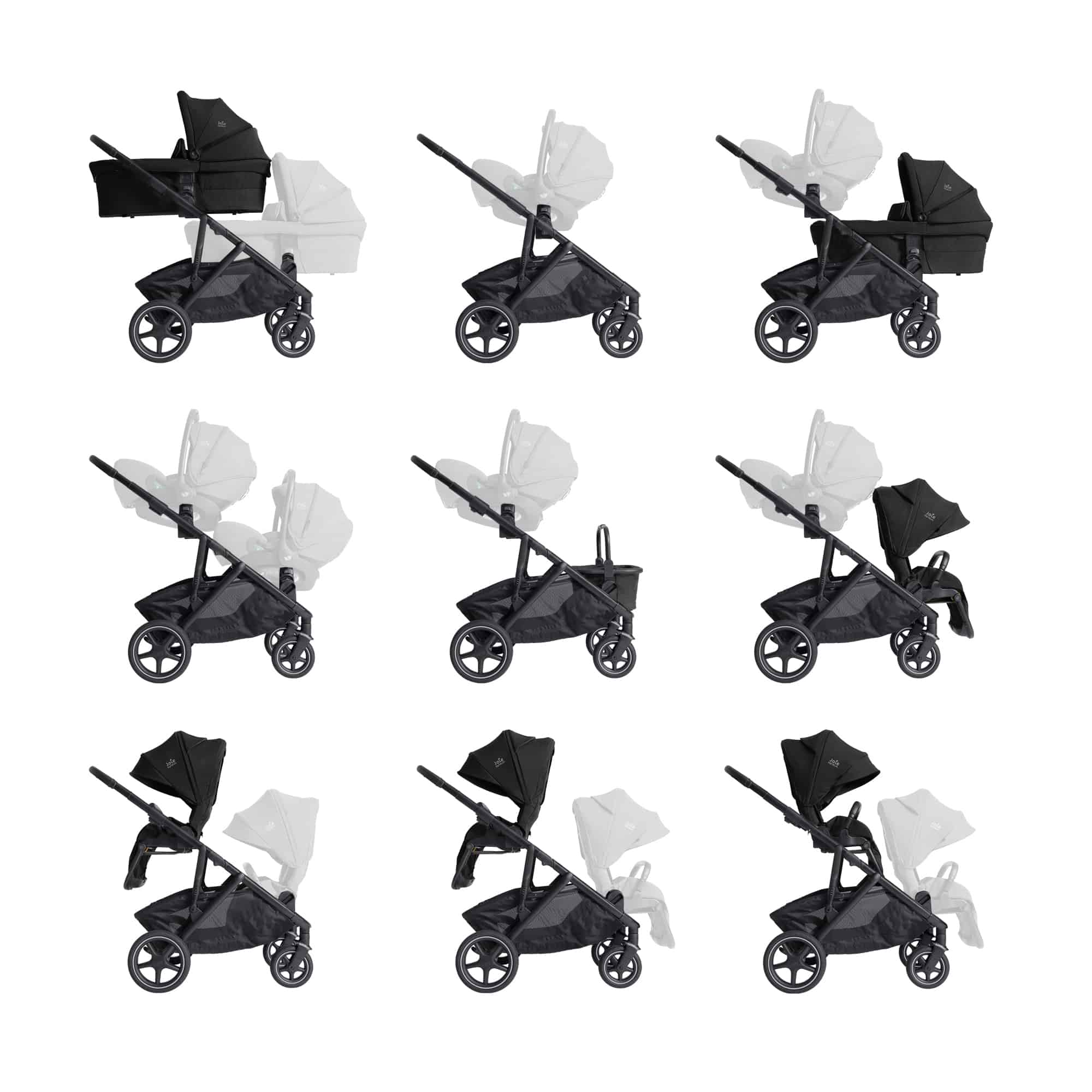 Kombi-Kinderwagen, Joie signature, Schwarz – Produktansicht
