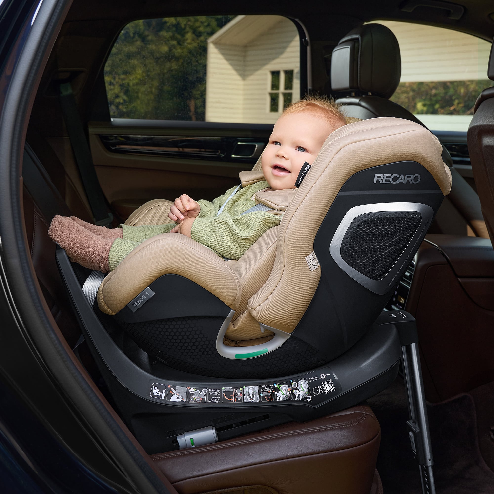 Reboarder 0-18 kg, Gruppe 0+/1, RECARO, Beige – Produktansicht