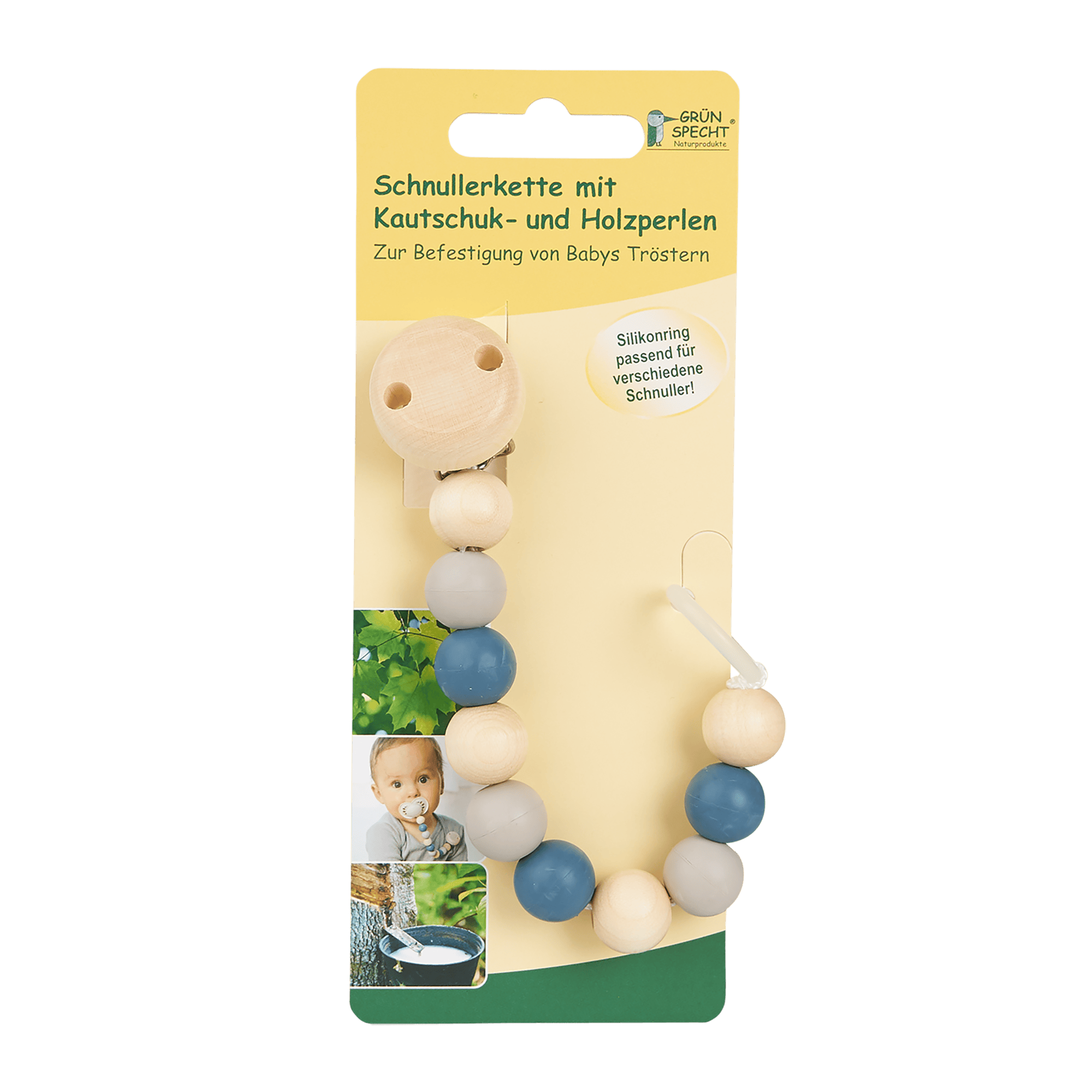 Schnullerketten, GRÜNSPECHT, Blau – Produktansicht