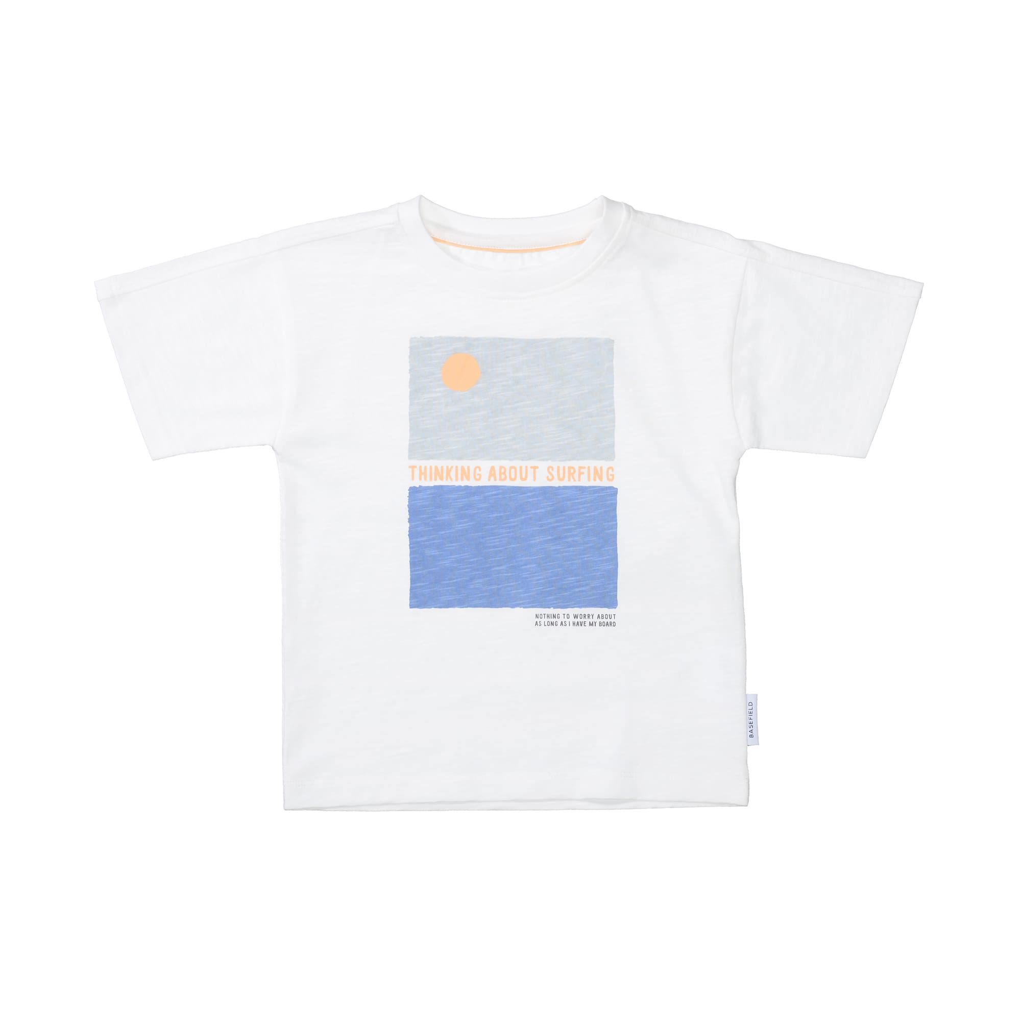 Kurzarmshirts, BASEFIELD, Weiß – Besonderheit: aus 100% Baumwolle