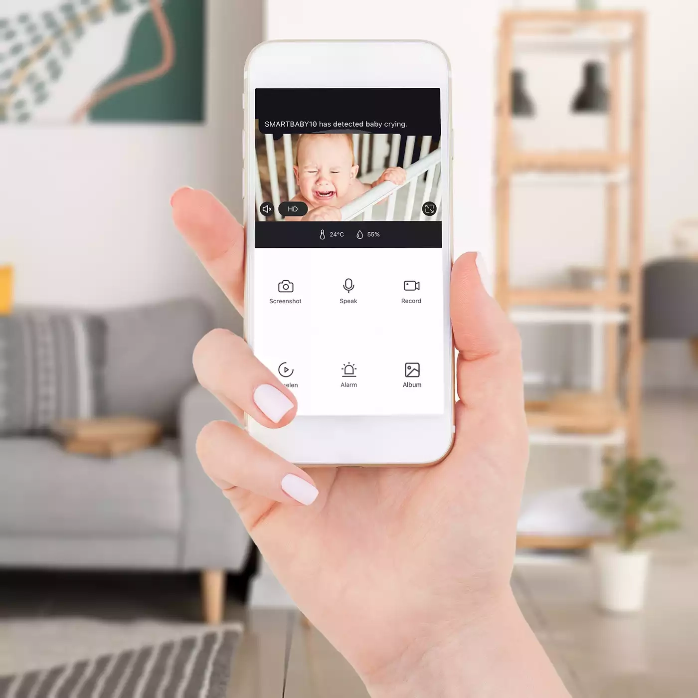 Video Babyphone, Alecto baby, Weiß – Produktansicht