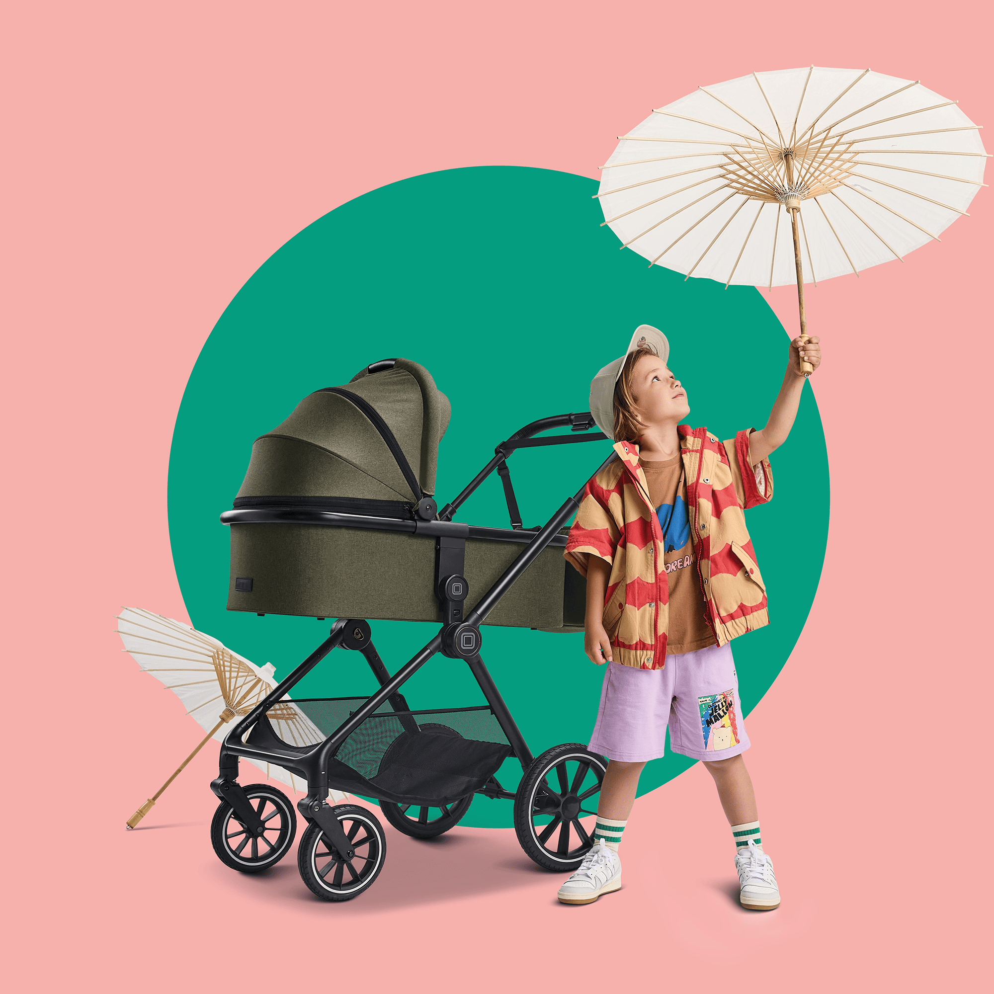 Moon Clicc Kinderwagen, MOON, Grün – Produktansicht