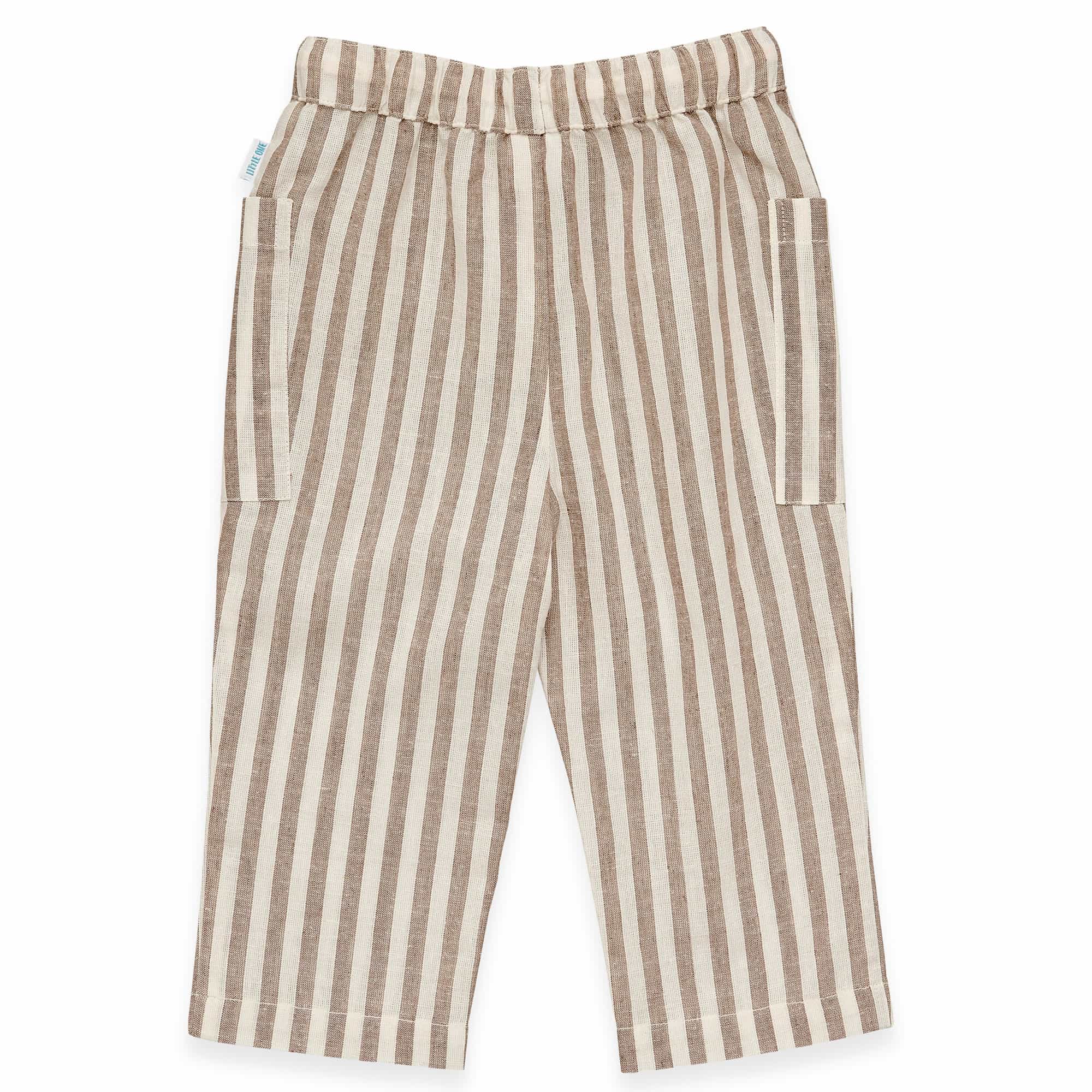 Lange Hosen, LITTLE ONE, Braun – Besonderheit: aus 75% Baumwolle und 25% Leinen