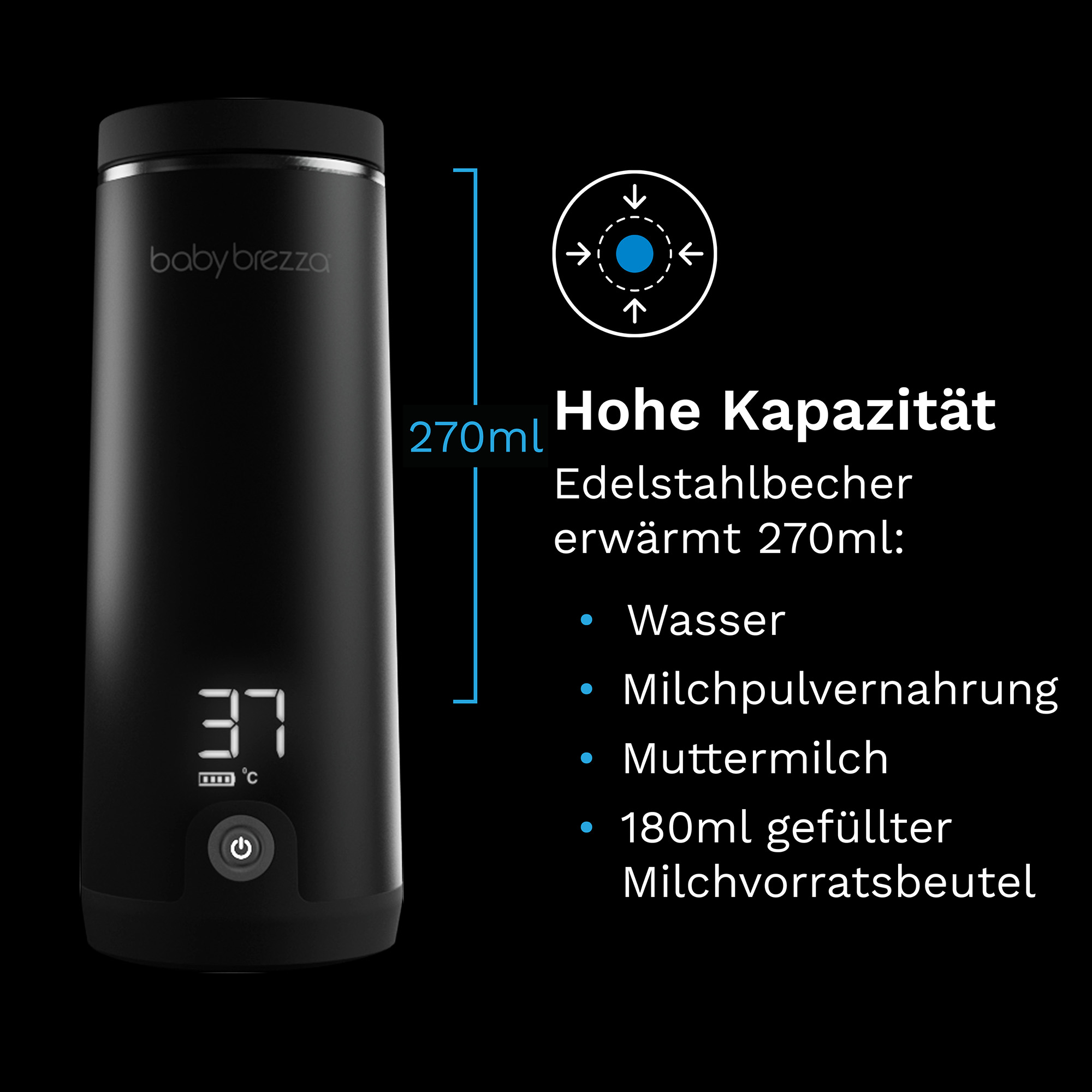 Babykostwärmer, babybrezza, Schwarz – Produktansicht