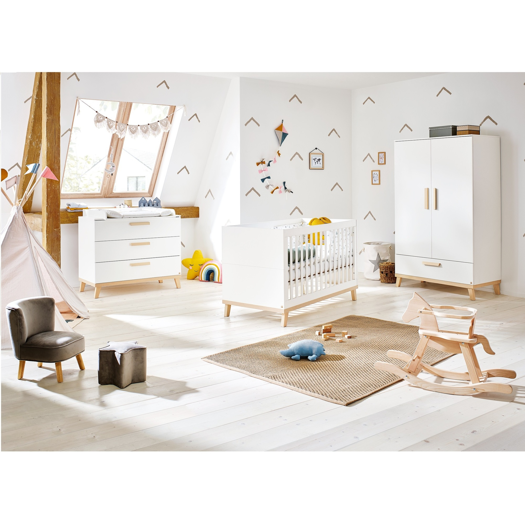 3-teiliges Spar-Set Babyzimmer Larsson Pinolino Weiß 9000000000133 1