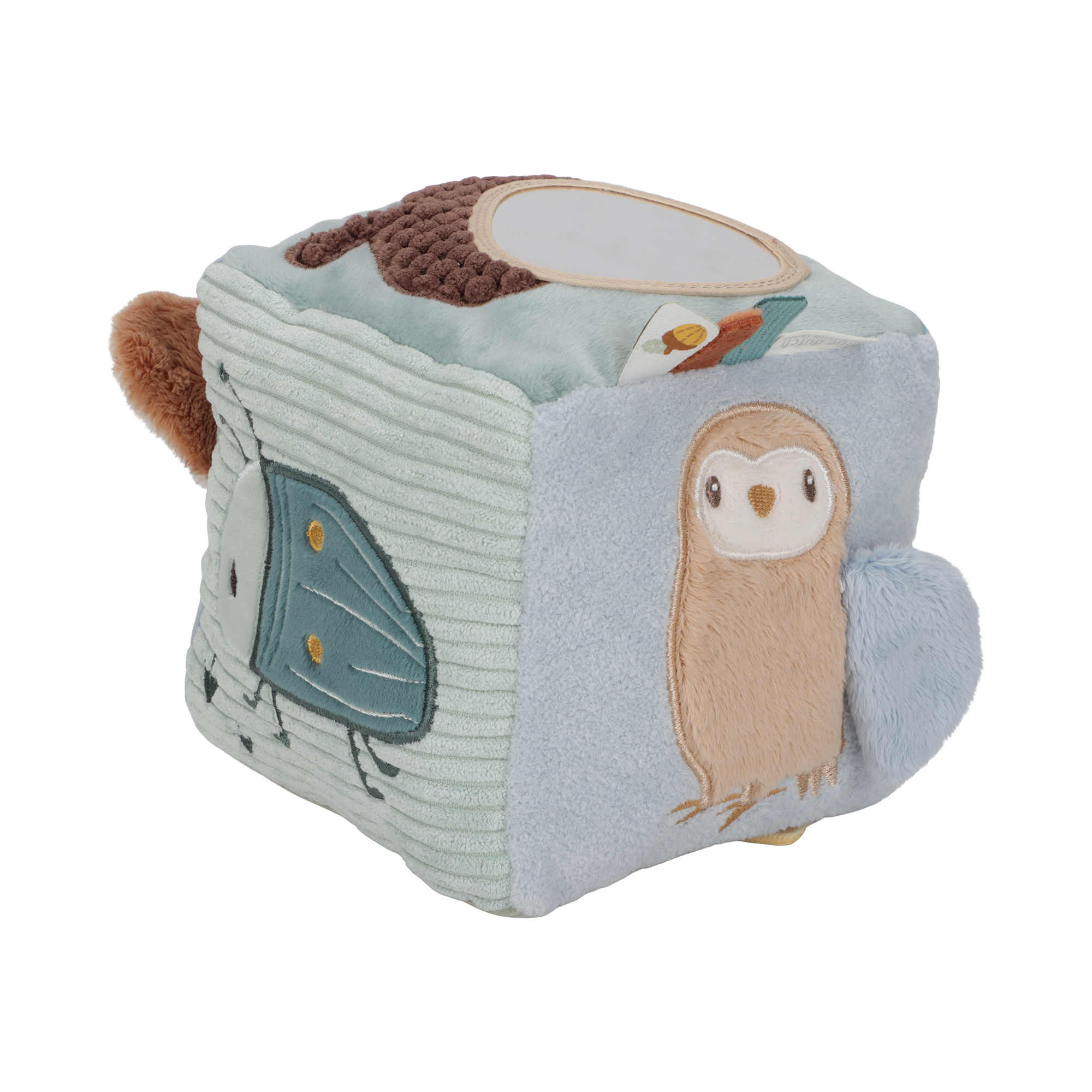 Spielwürfel, LITTLE DUTCH, Blau – Besonderheit: kuschelweicher Spielwürfel zur Entwicklung der Sinne