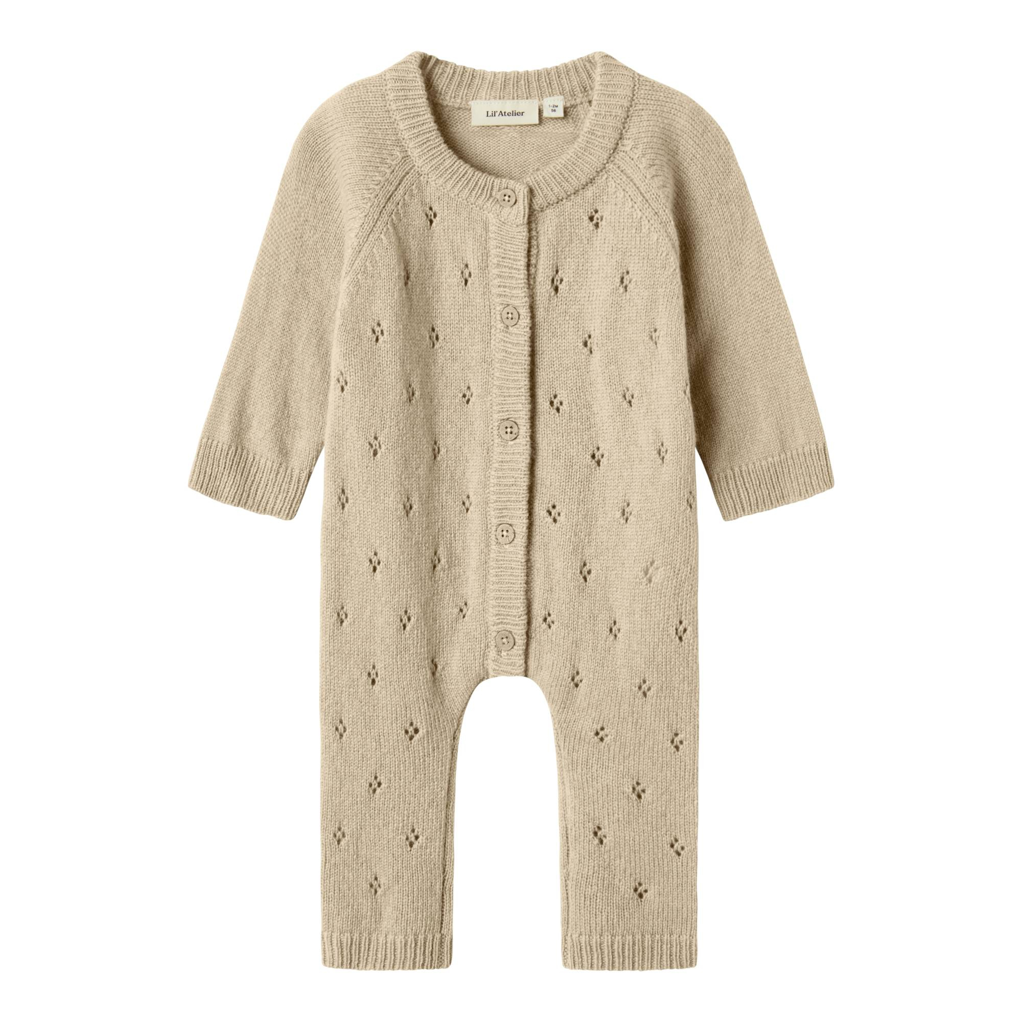 Wollwalk Overalls, Lil' Atelier, Beige – Besonderheit: aus 95% Wolle und 5% Kashmir