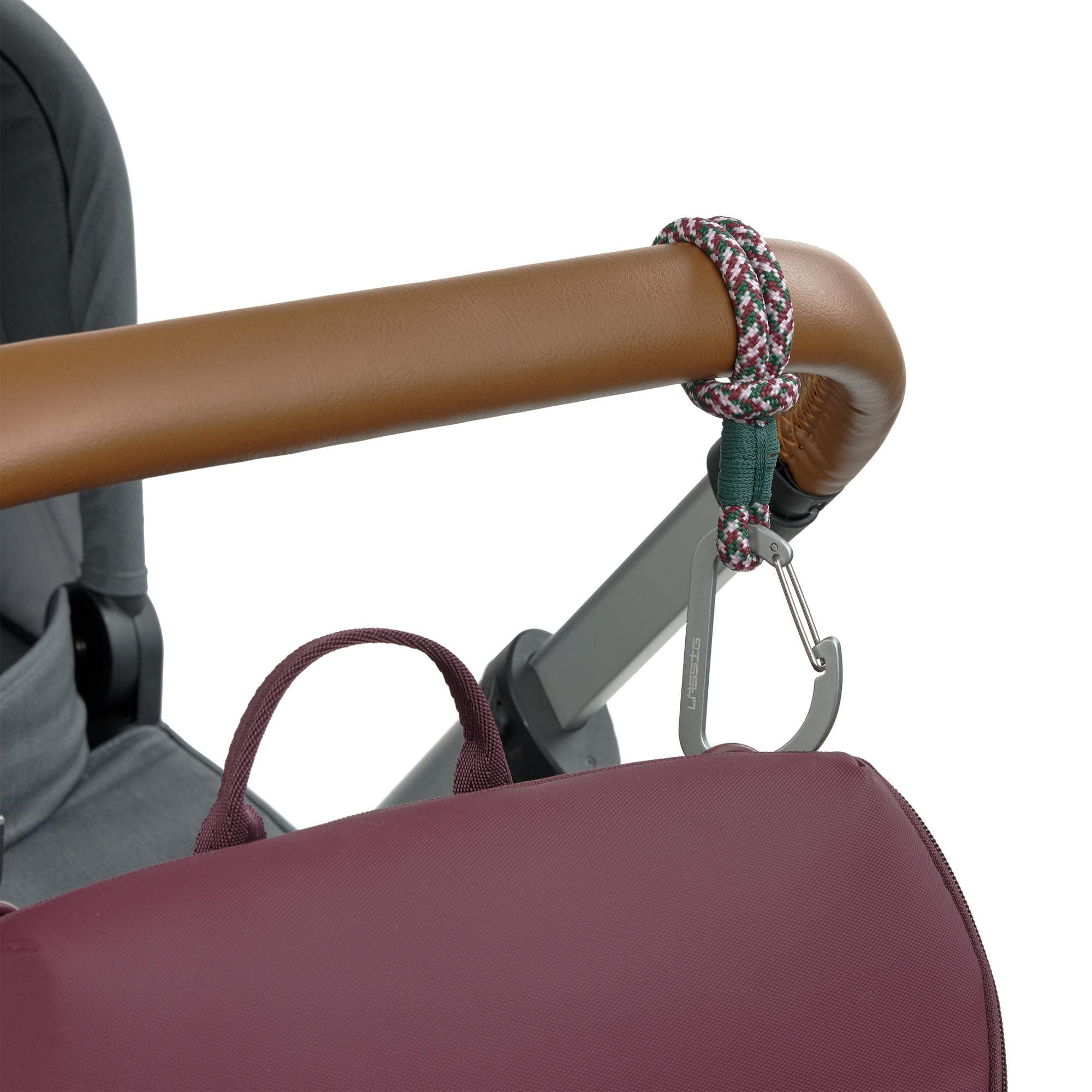 Produkte, LÄSSIG, Grün – Besonderheit: praktisches Zubehör für die Befestigung von Einkaufstaschen am Kinderwagen
