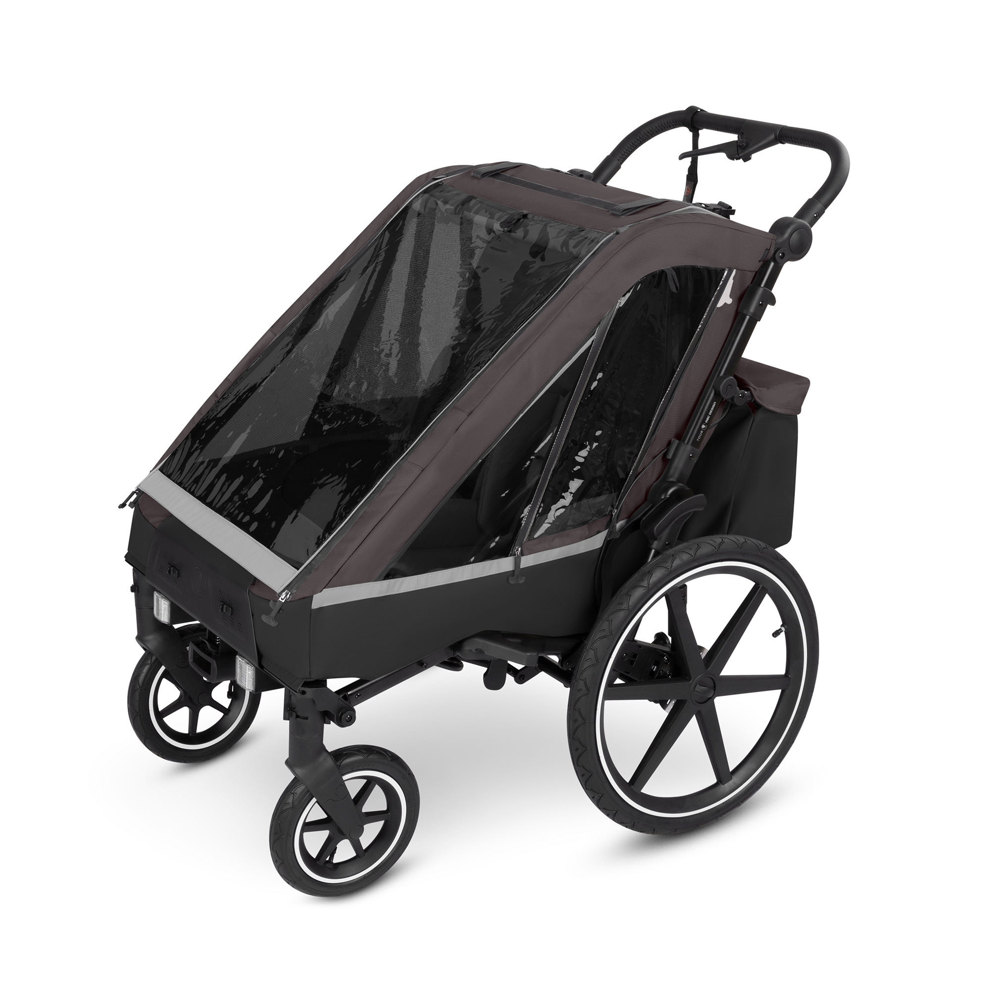 Fahrradanhänger, ABC DESIGN, Grau – Besonderheit: 3in1 Fahrradanhänger: zum Spazierengehen, Joggen & Radfahren